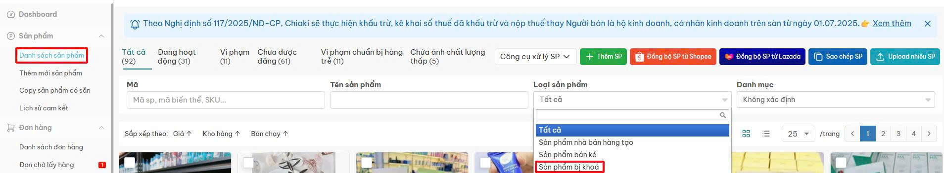 Tại sao tôi không tìm thấy sản phẩm đã đăng bán? 1
