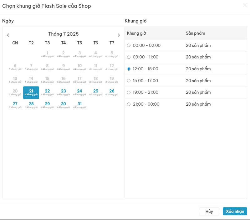 Đăng ký chạy chương trình Flash Sale trên Chiaki 2