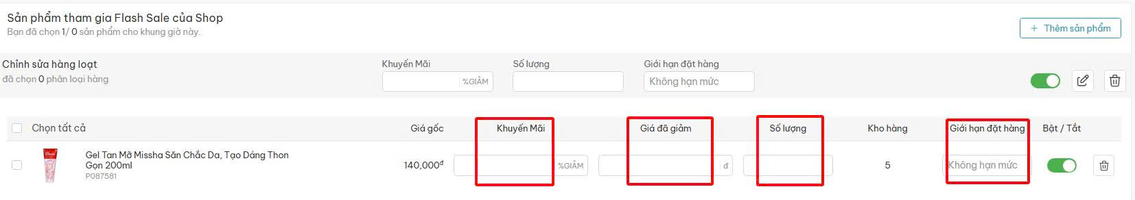 Đăng ký chạy chương trình Flash Sale trên Chiaki 3