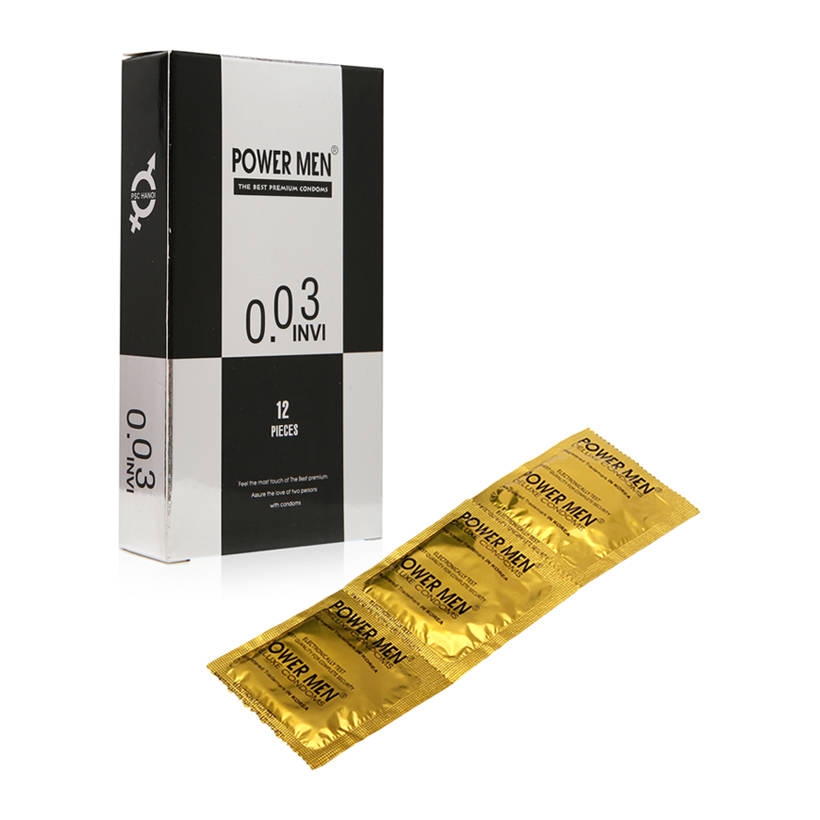 Bao cao su siêu mỏng Power Men 0.03 Invi Chính Hãng 1