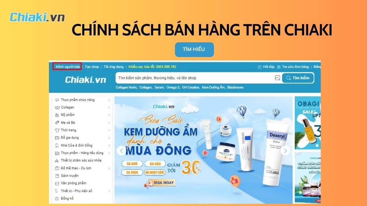 Chính sách bán hàng cho nhà bán hàng trên Chiaki Shop
