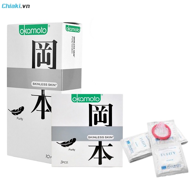 Bao cao su Okamoto Skinless Skin Purity không mùi tinh khiết