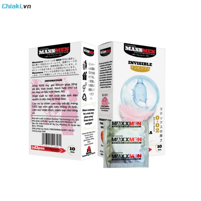 Bao cao su Maxxmen Invisible 002 siêu mỏng, nhiều gel