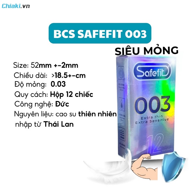 Bao Cao Su SafeFit Siêu Mỏng 003