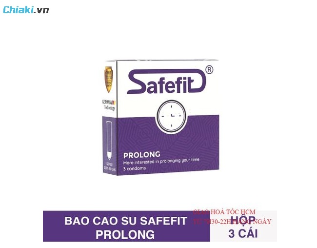 Bao cao su Safefit Prolong 49mm kéo dài thời gian cực mạnh