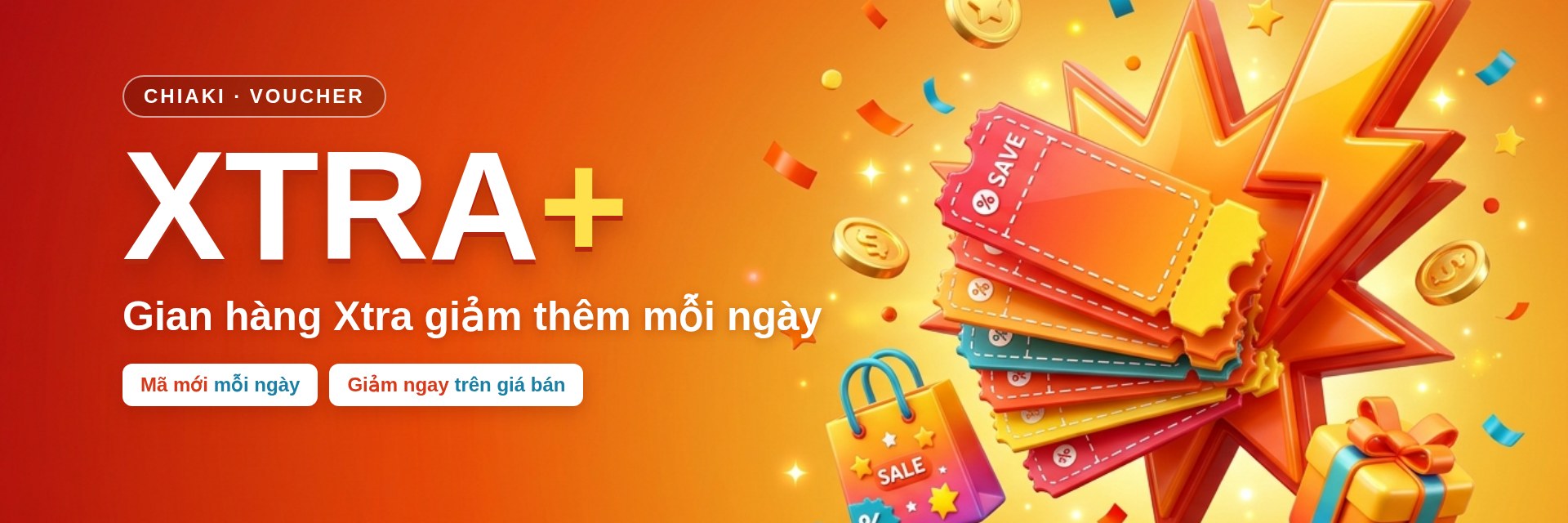 Voucher Xtra - Gian hàng Xtra giảm thêm mỗi ngày