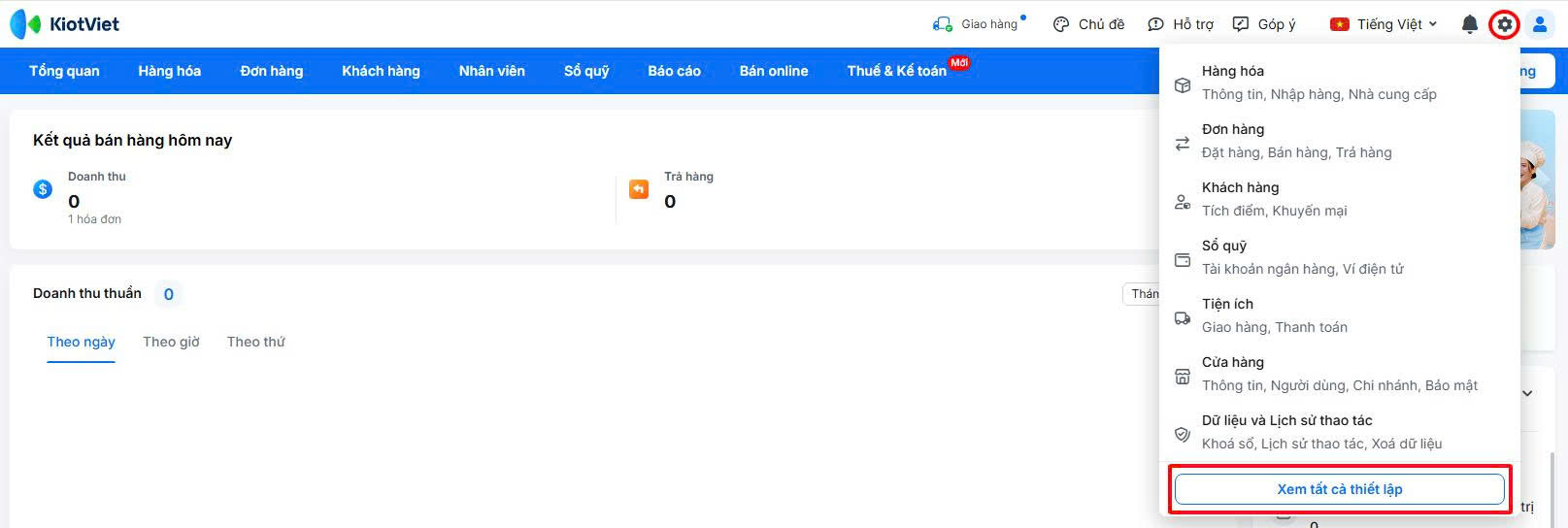 Hướng dẫn kết nối phần mềm Kiot Việt 1