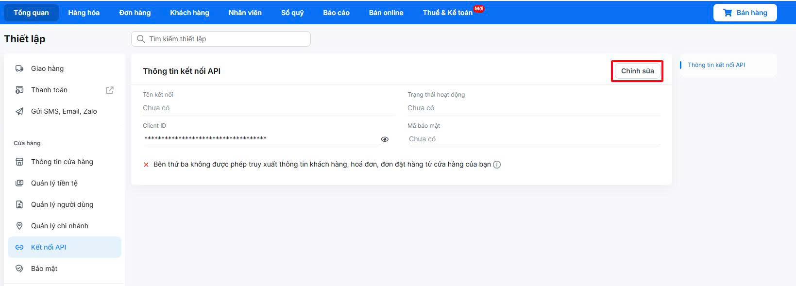 Hướng dẫn kết nối phần mềm Kiot Việt 3