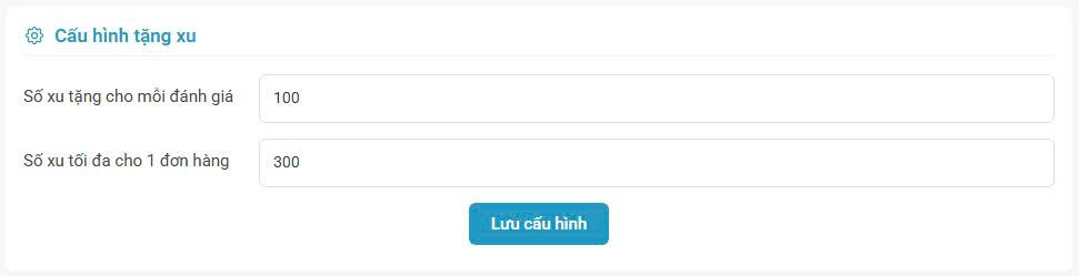 Chương trình mua xu - thưởng xu cho khách đánh giá đơn hàng 3