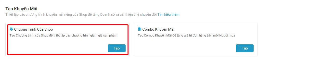 Hướng Dẫn Tạo Chương Trình Khuyến Mãi Của Shop 1