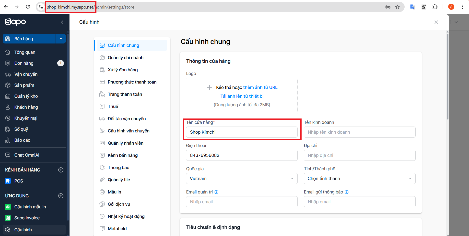 Hướng dẫn kết nối phầm mềm Sapo 2