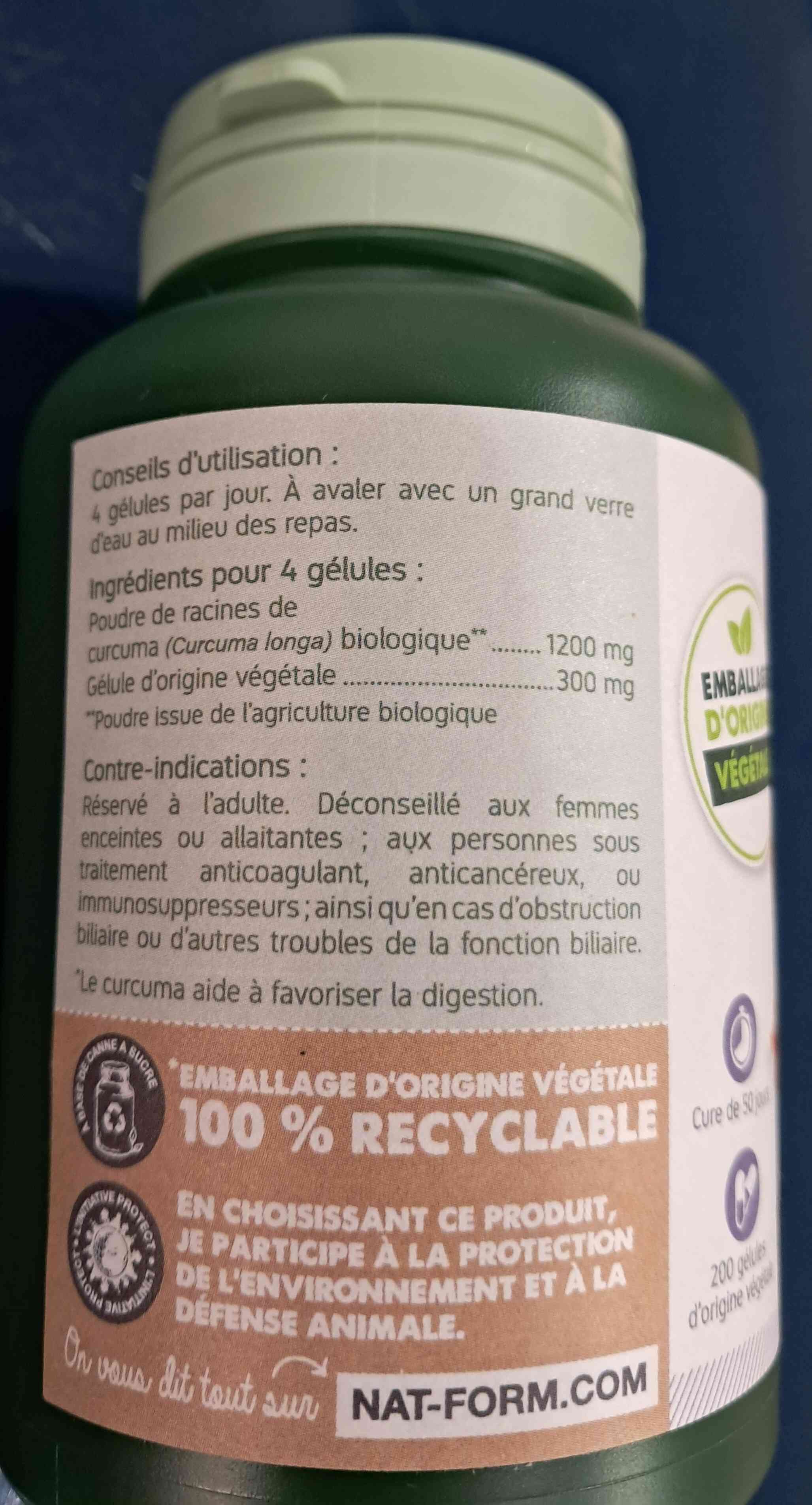 Tinh bột nghệ Nat&Form Bio Curcuma Pháp, hỗ trợ người đau dạ dày, đẹp da