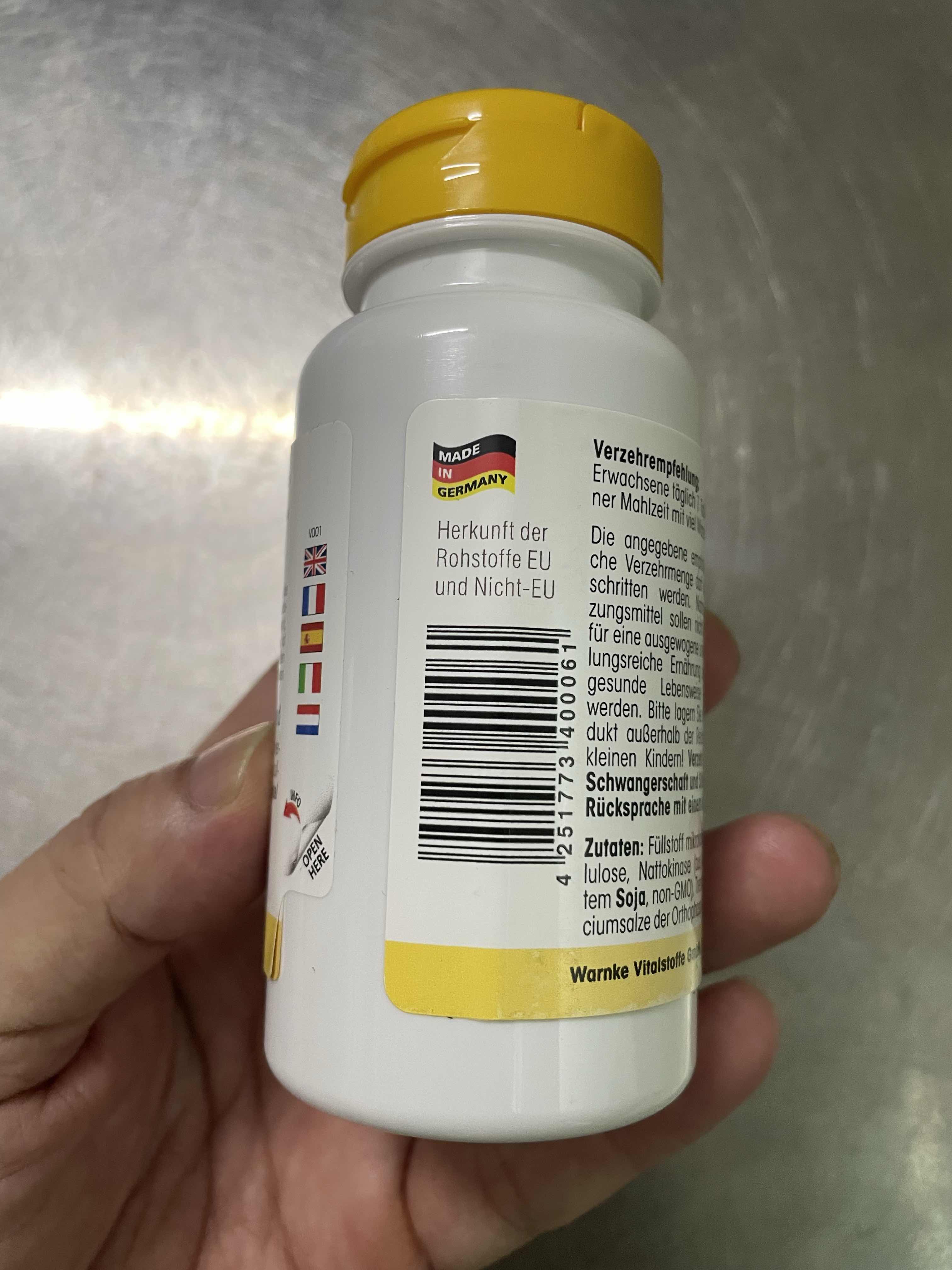 (Nội Địa) Lọ 60 Viên Uống Chống Đông Máu, Đột Quỵ Warnke Nattokinase – Nattokinase 50mg Fermentiert 2000 FU
