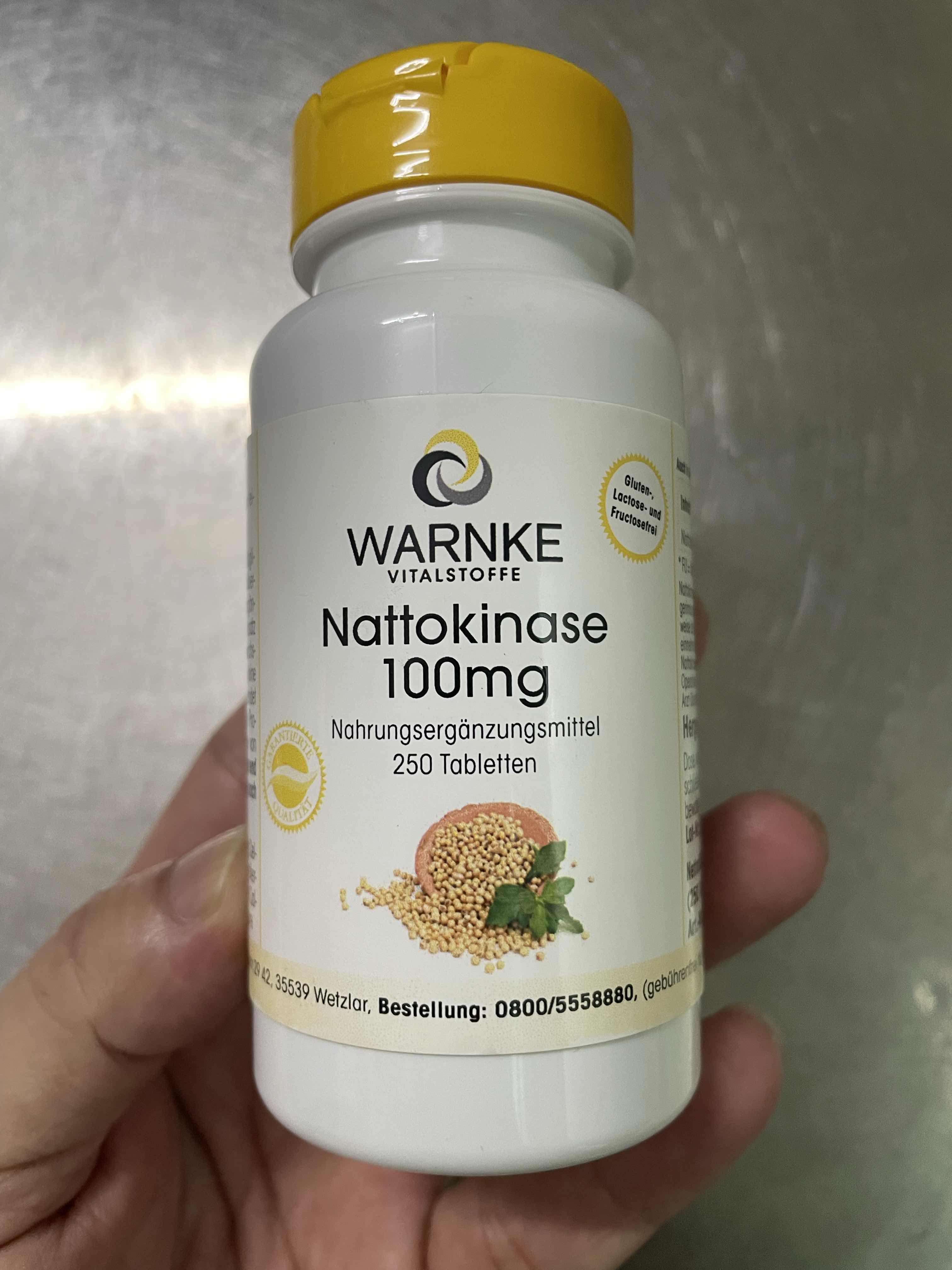 (Nội Địa) Lọ 60 Viên Uống Chống Đông Máu, Đột Quỵ Warnke Nattokinase – Nattokinase 50mg Fermentiert 2000 FU
