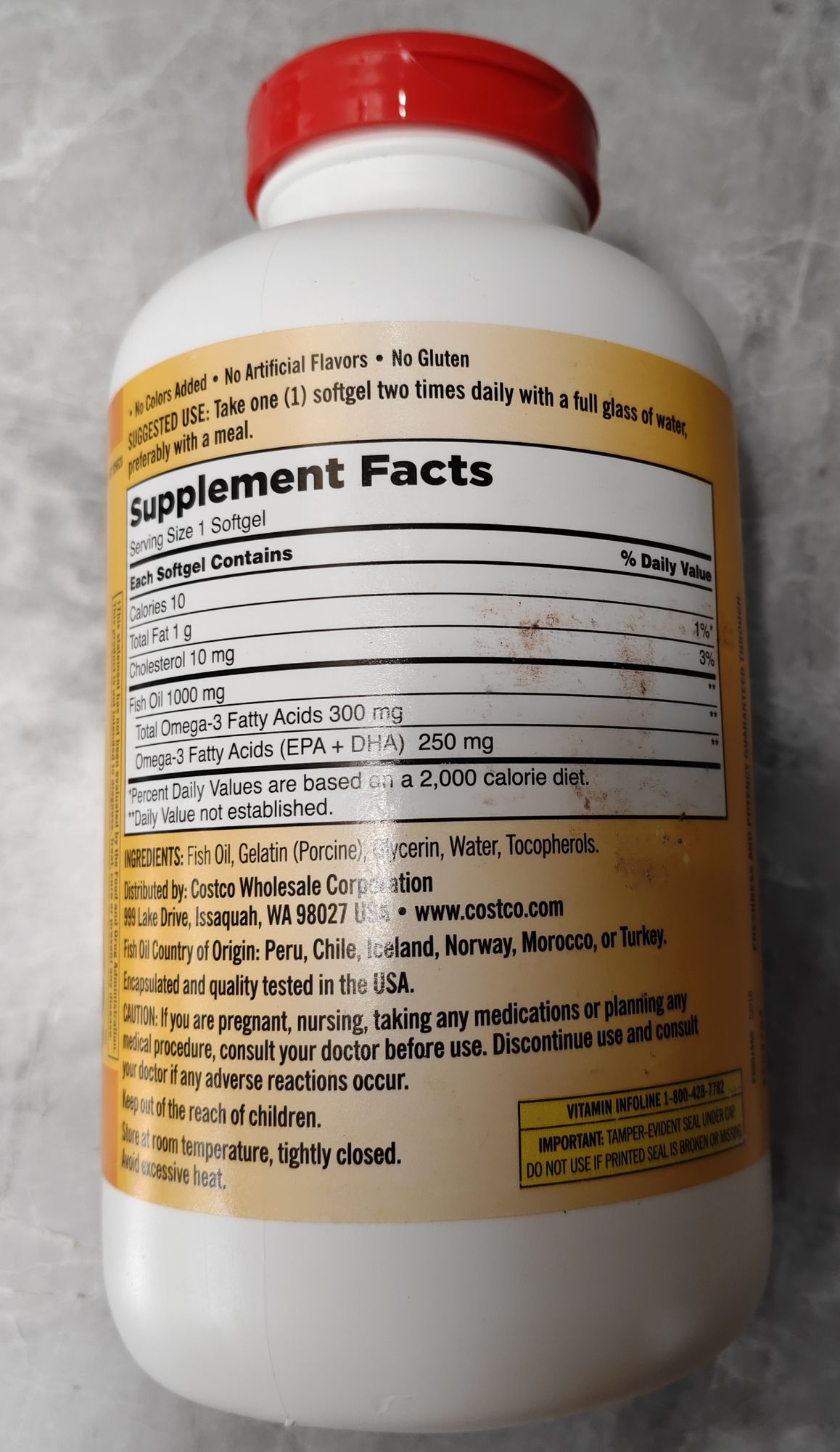 Viên uống dầu cá Kirkland Signature Omega-3 1000mg - Bổ sung EPA DHA giúp tăng cường sức khỏe tim mạch và thị lực - 400 viên.