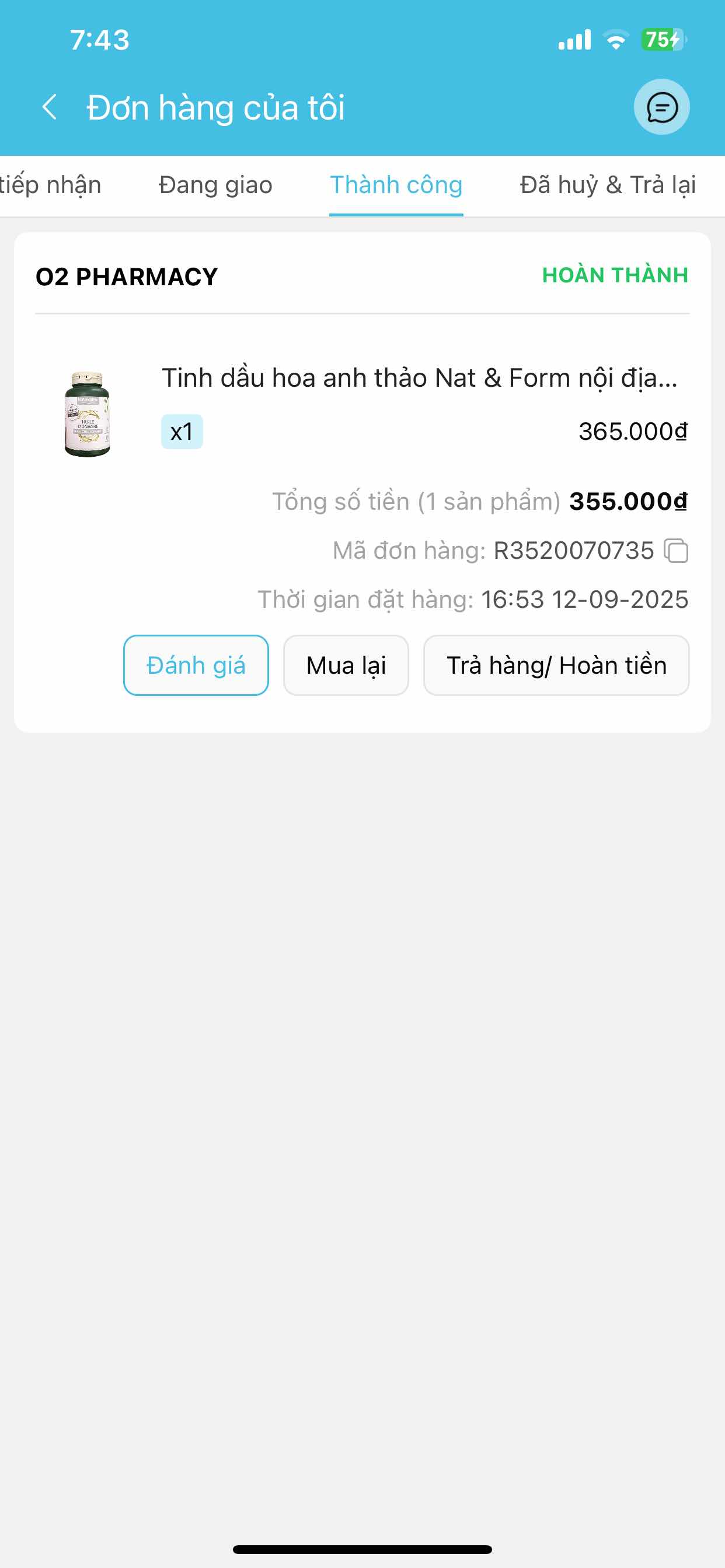 Tinh dầu hoa anh thảo Nat & Form nội địa Pháp