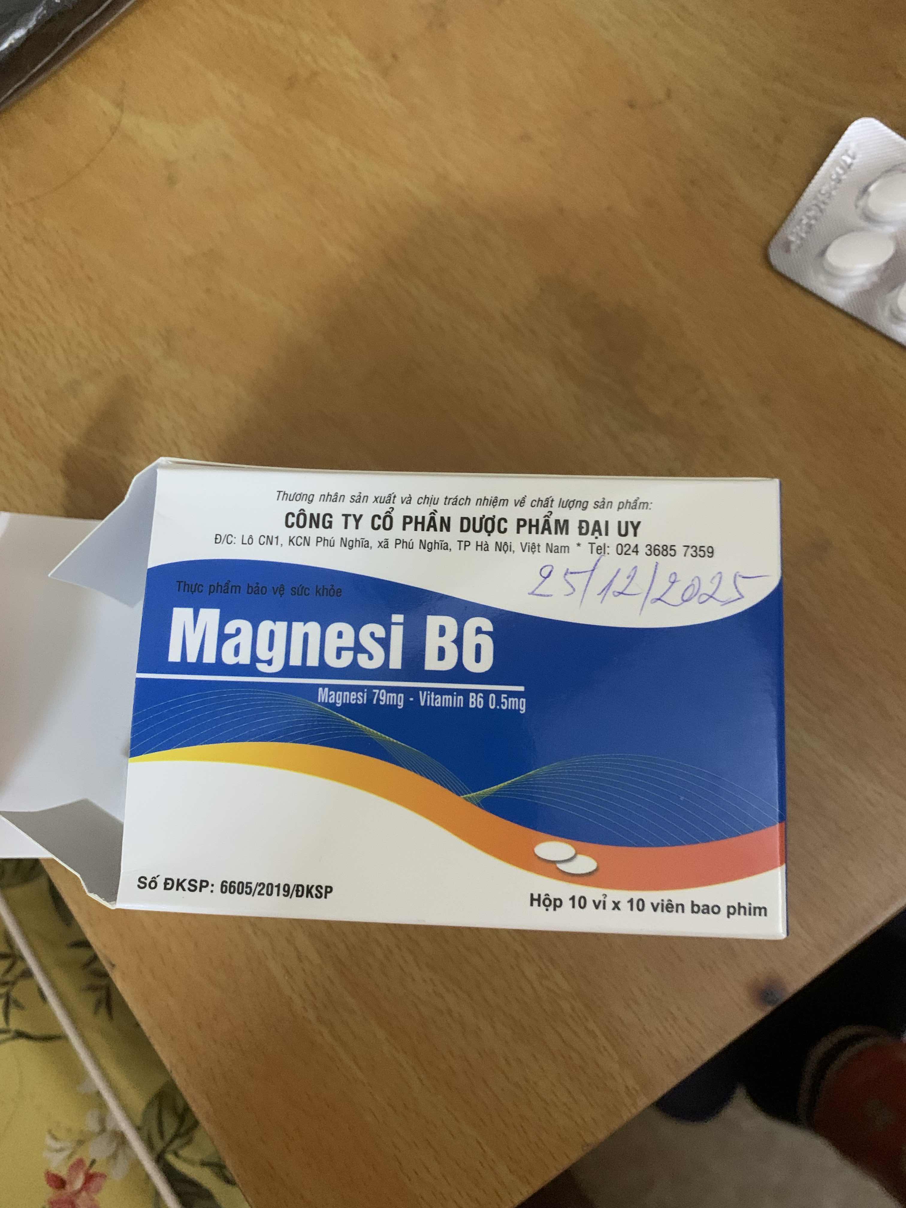 Viên Uống Magie B6 Đại Uy - Bổ Sung Magnesi Cho Cơ Thể, Hỗ Trợ Thiếu Magie, 100 Viên