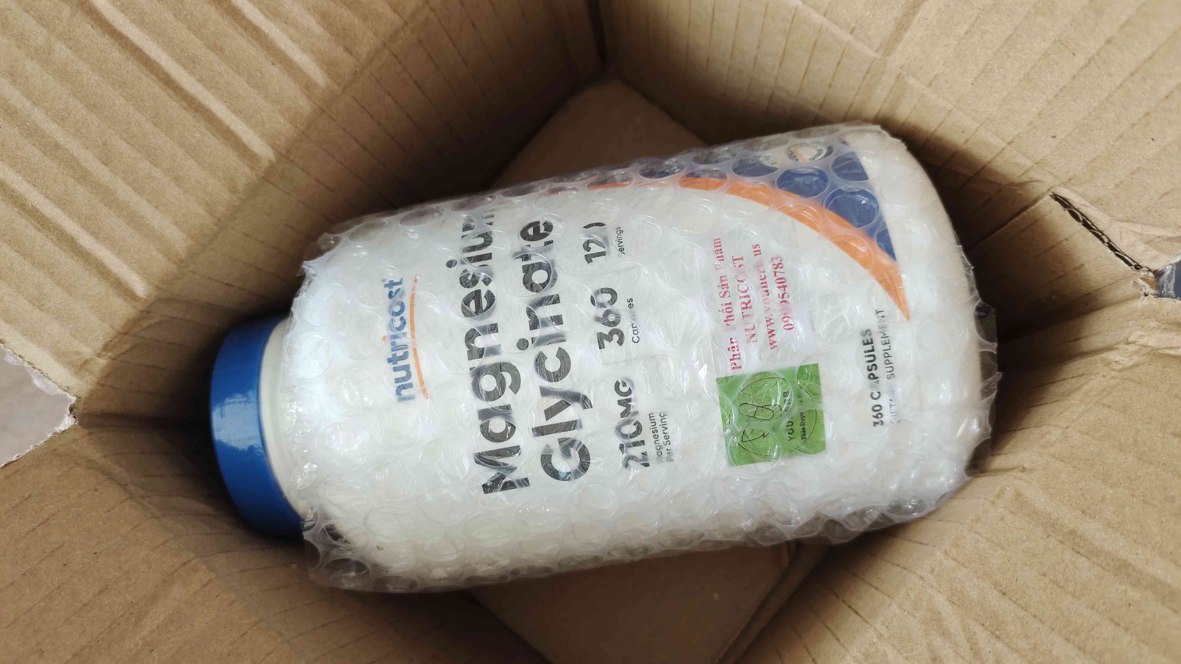 MAGNESIUM GLYCINATE-NUTRICOST 210MG-360V-HỔ TRỢ XƯƠNG,CƠ BẮP,THẦN KINH