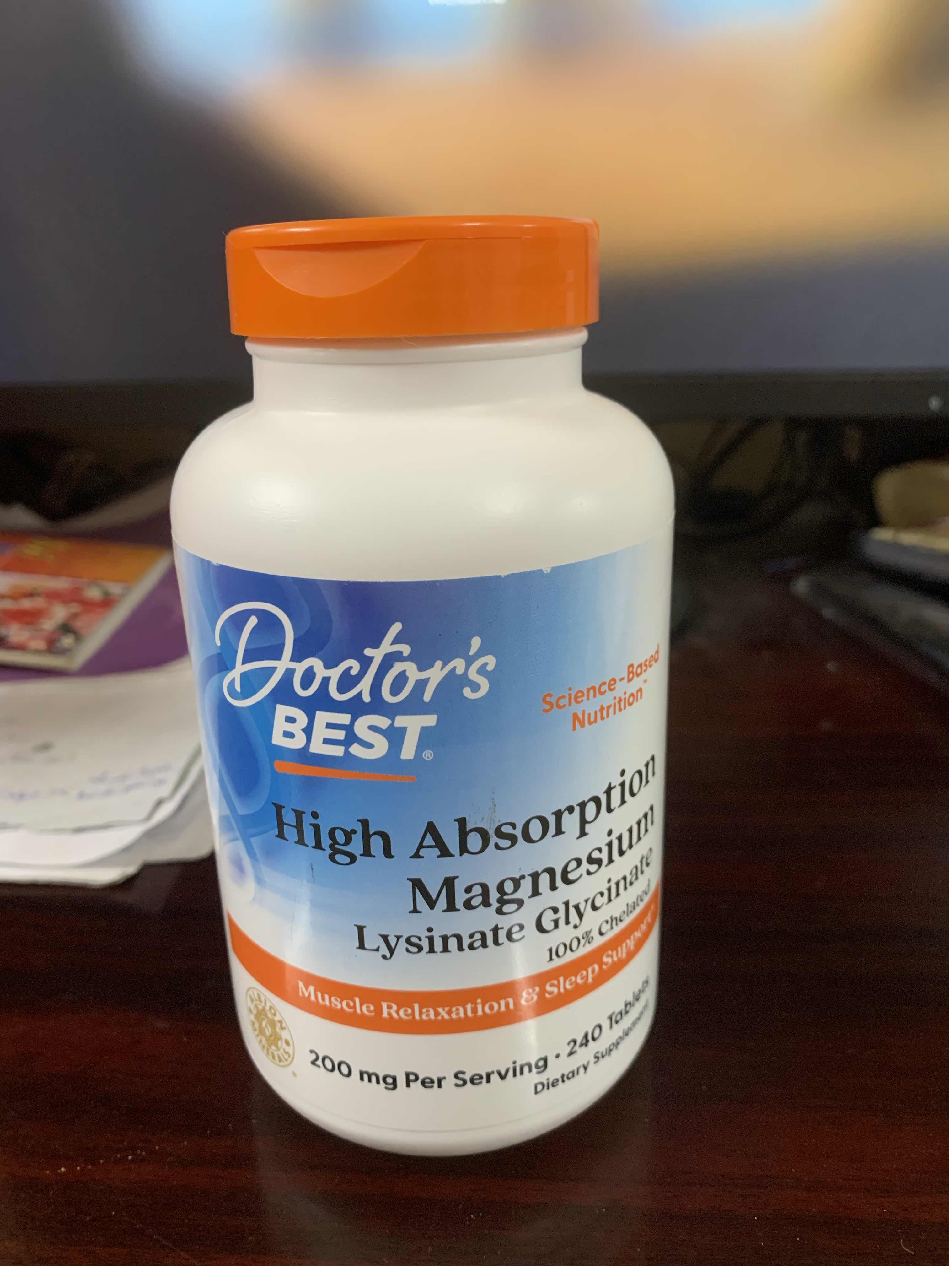 Viên uống bổ sung Magie Doctor's Best High Absorption 200mg, 240 viên - Hỗ trợ giấc ngủ ngon, giảm căng cơ, hấp thụ tối ưu magnesium