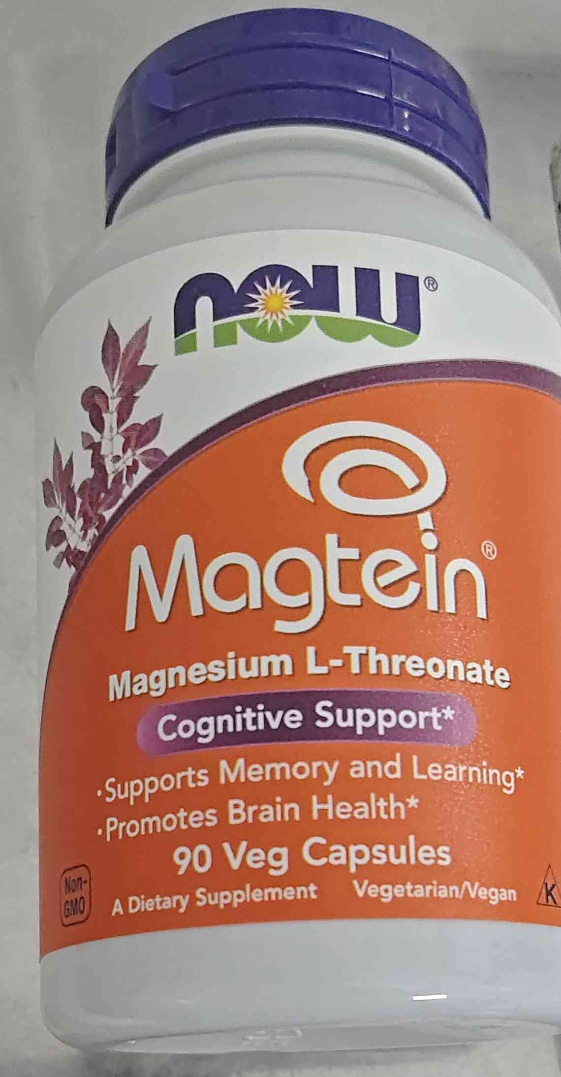 Viên Uống NOW Magtein Magnesium L-Threonate Bổ Não Tăng Cường Trí Nhớ - Hộp 90 Viên Nhộng - Giảm Căng Thẳng, Hỗ Trợ Giấc Ngủ Sâu