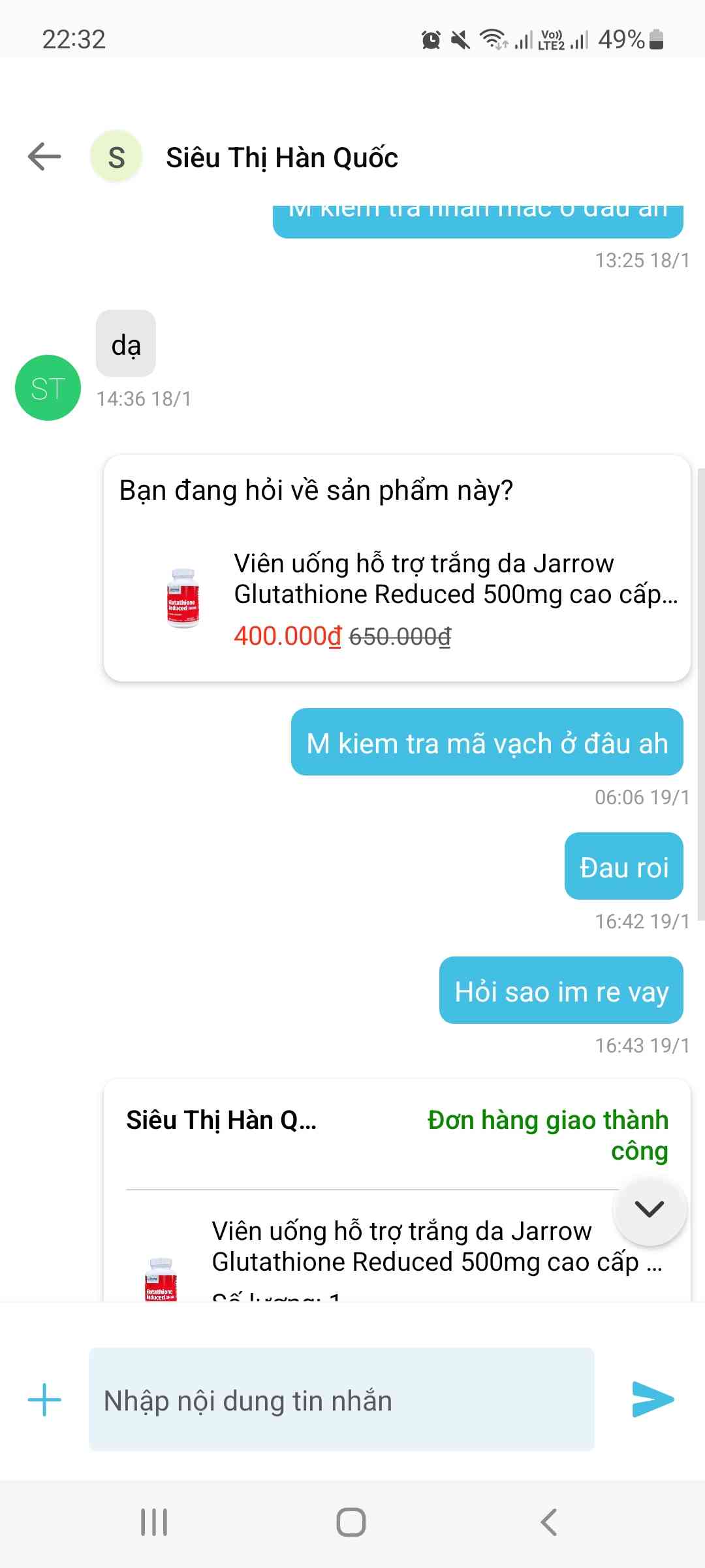 Viên uống trắng da Jarrow Glutathione Reduced 500mg - Tăng cường sức khỏe da, chống lão hóa hiệu quả từ Mỹ