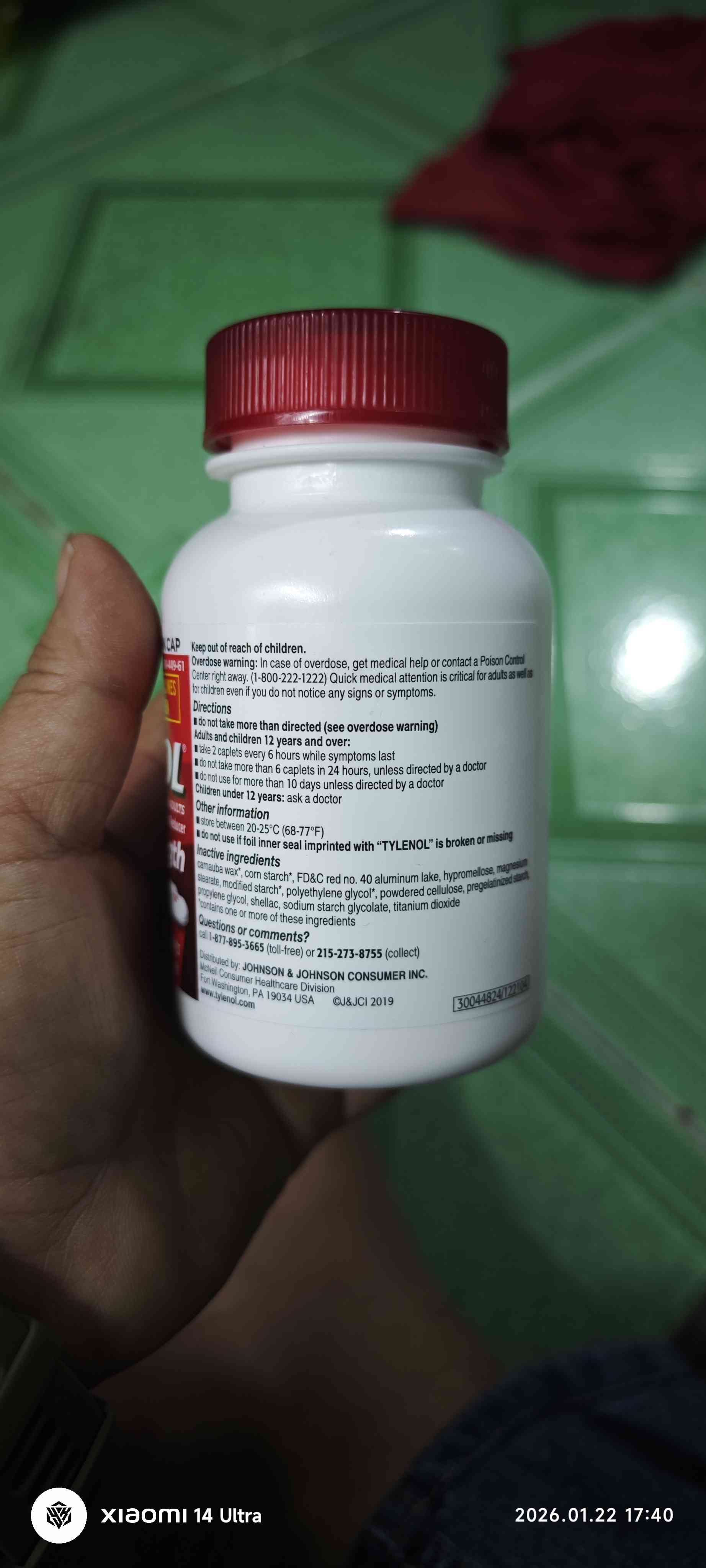 Viên uống giảm đau Tylenol Extra Strength 500mg - Giảm đau nhanh, hạ sốt hiệu quả từ Mỹ - Thực phẩm chức năng uy tín