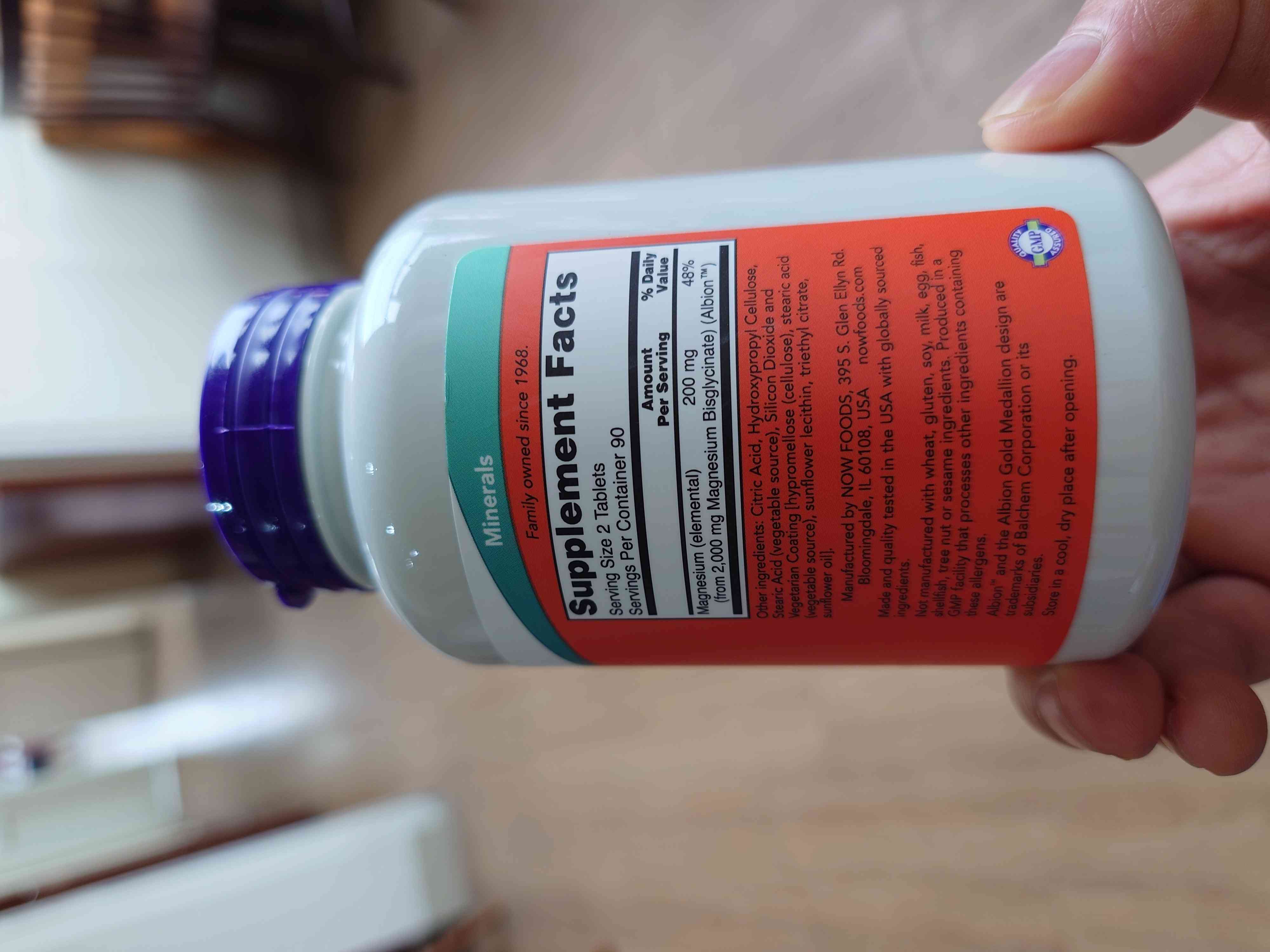 Viên uống bổ sung Magie NOW Magnesium Glycinate - 180 Viên nang thực vật, Hỗ trợ sức khỏe hệ thần kinh, Giảm căng thẳng