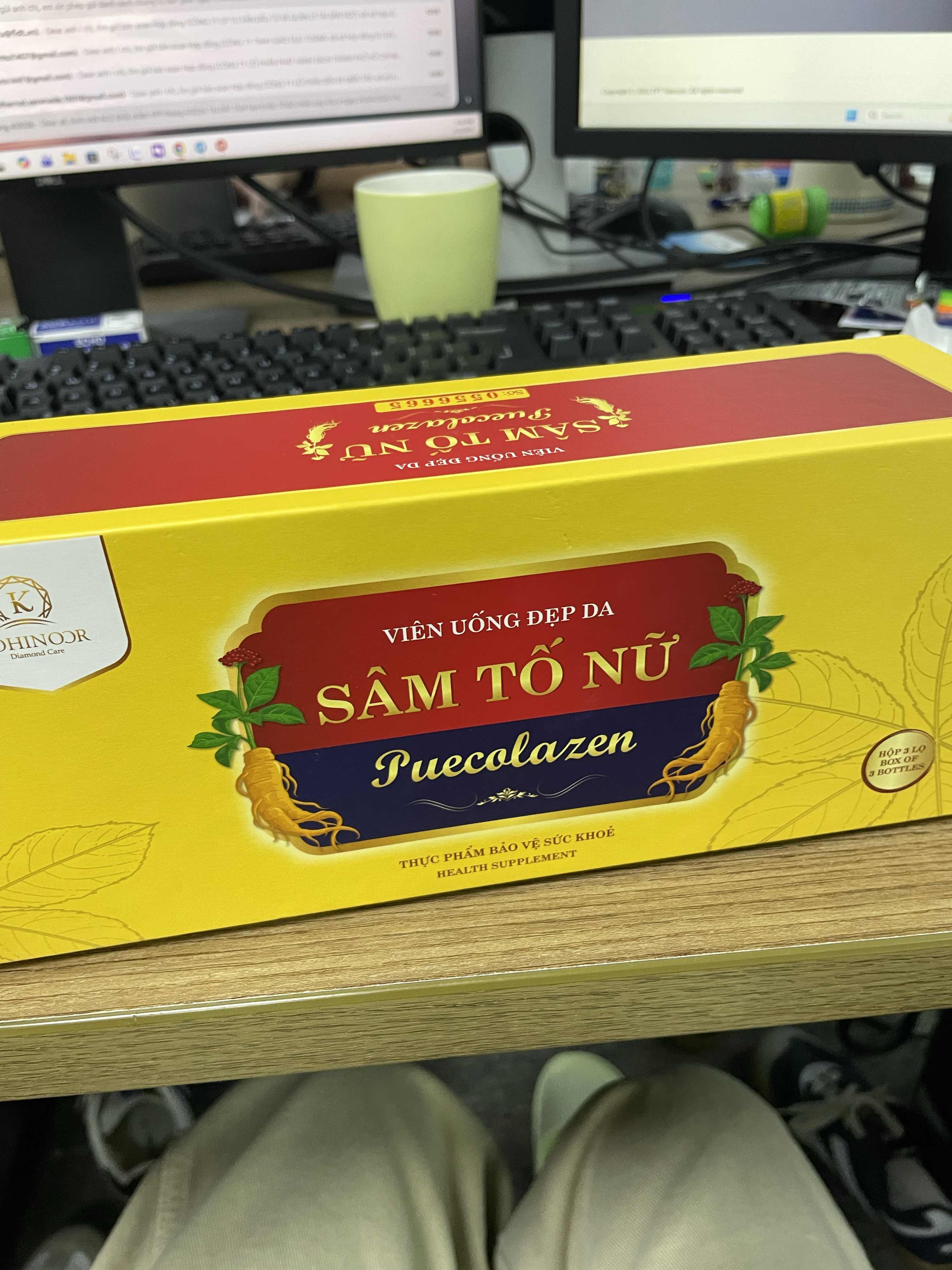 Viên Uống Sâm Tố Nữ Puecolazen Bổ Sung Nội Tiết Tố Đẹp Da - Hỗ Trợ Cân Bằng, Giảm Nếp Nhăn, Hộp 45 Viên