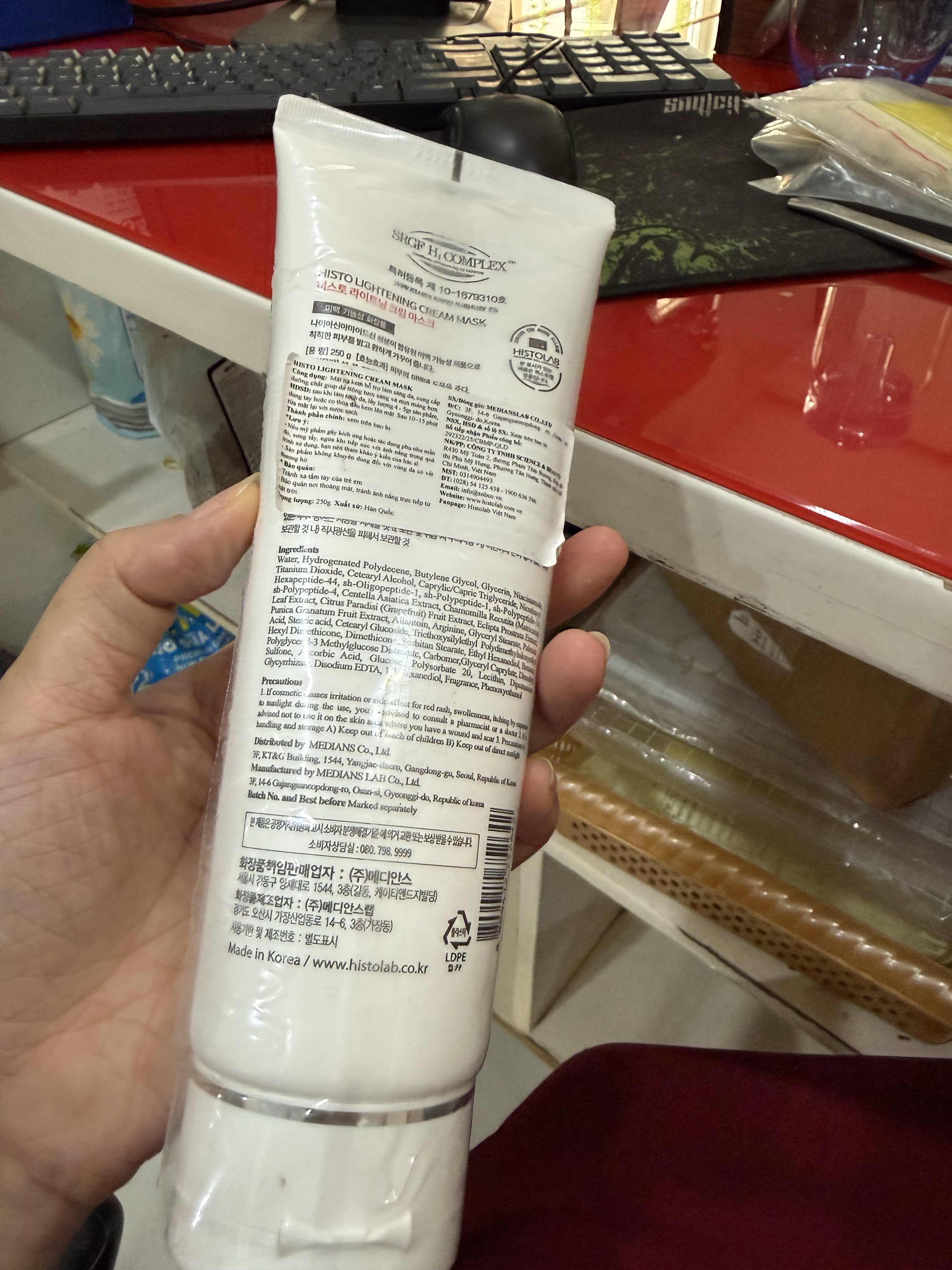 Mặt Nạ Ủ Dưỡng Trắng Da Histolab Histo Lightening Cream Mask 250g - Chăm Sóc Da Trắng Sáng, Giảm Nám, Tinh Chất Thiên Nhiên Hàn Quốc