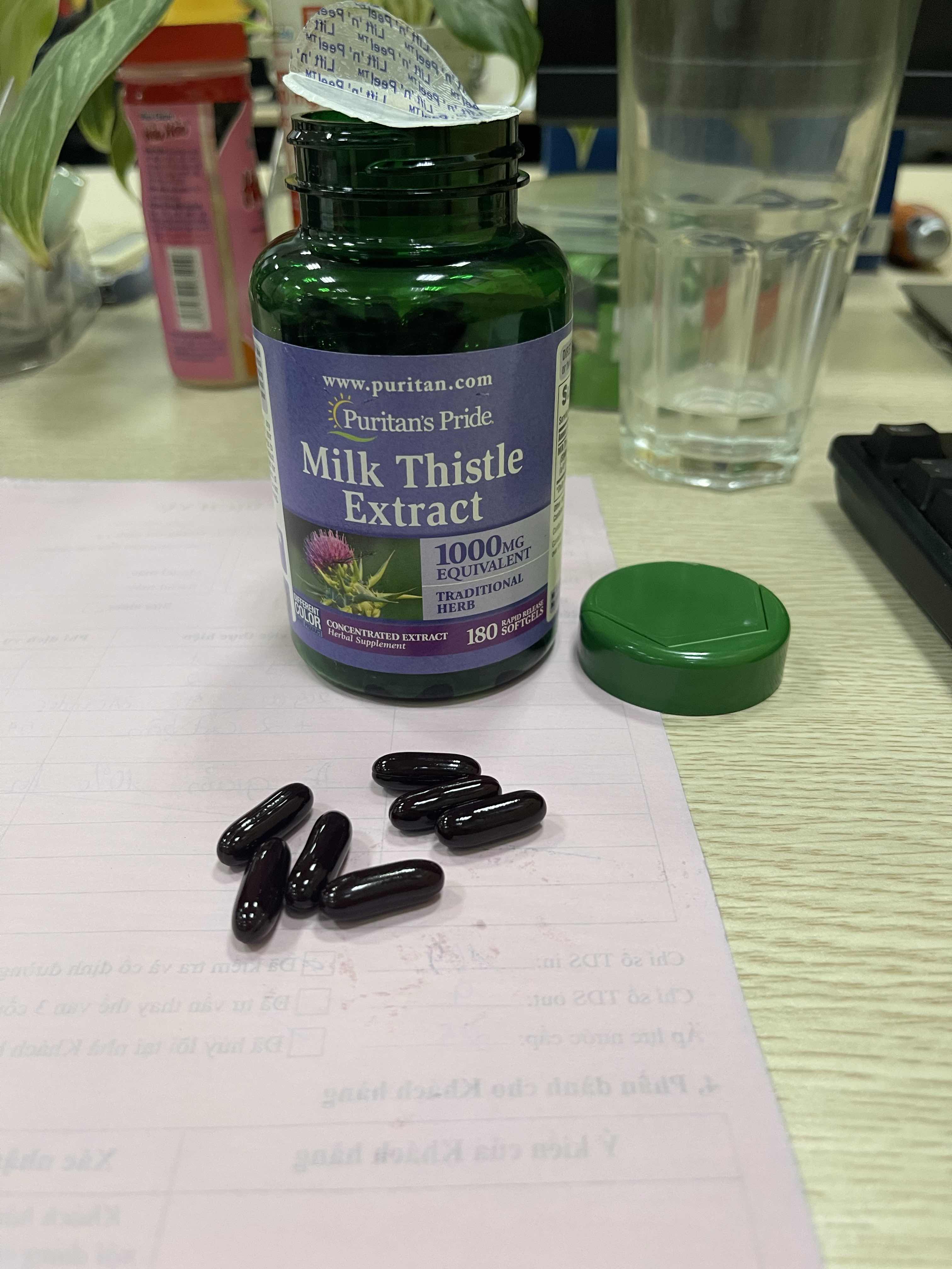 Viên uống Thải Độc Gan Milk Thistle Extract 1000mg 180 Viên - Hỗ trợ sức khỏe gan hiệu quả từ Puritan's Pride