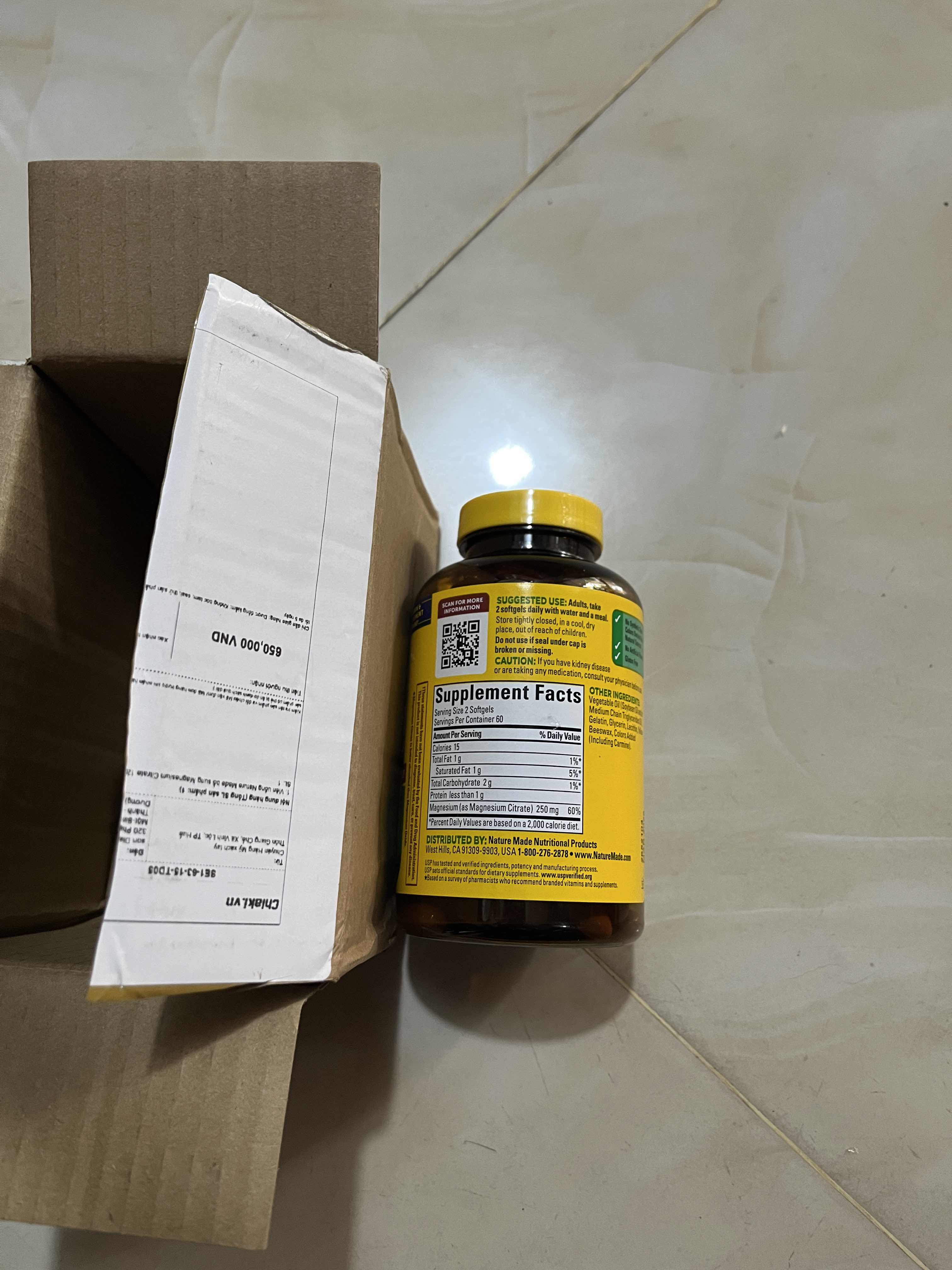 Viên uống Nature Made bổ sung Magnesium Citrate  120v-140v