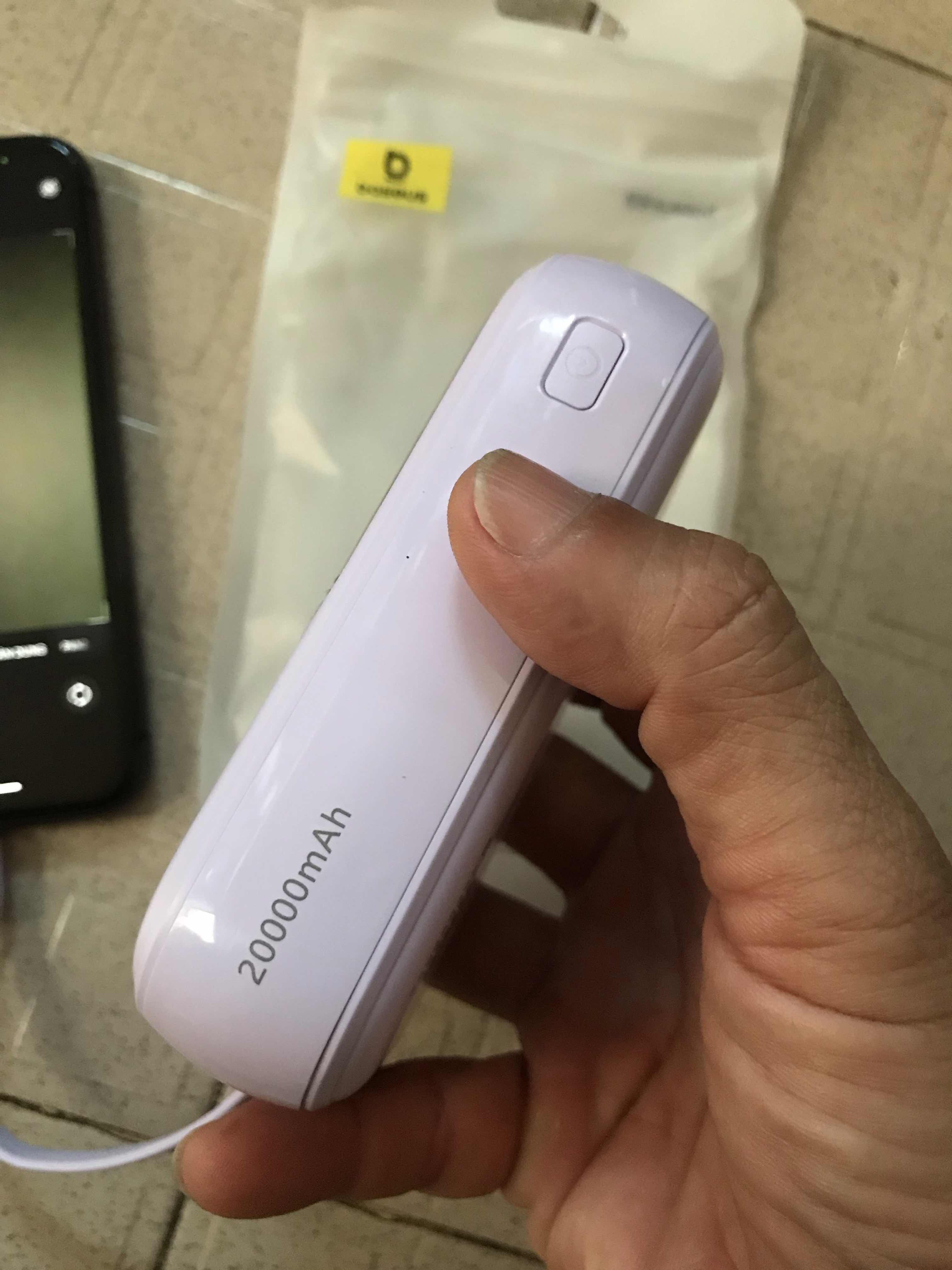 Pin Dự Phòng Baseus Airpow 20.000mAh - Sạc Nhanh 20W, Dây Cáp Lightning, Thiết Kế Nhỏ Gọn, Màu Tím Pastel Thời Trang