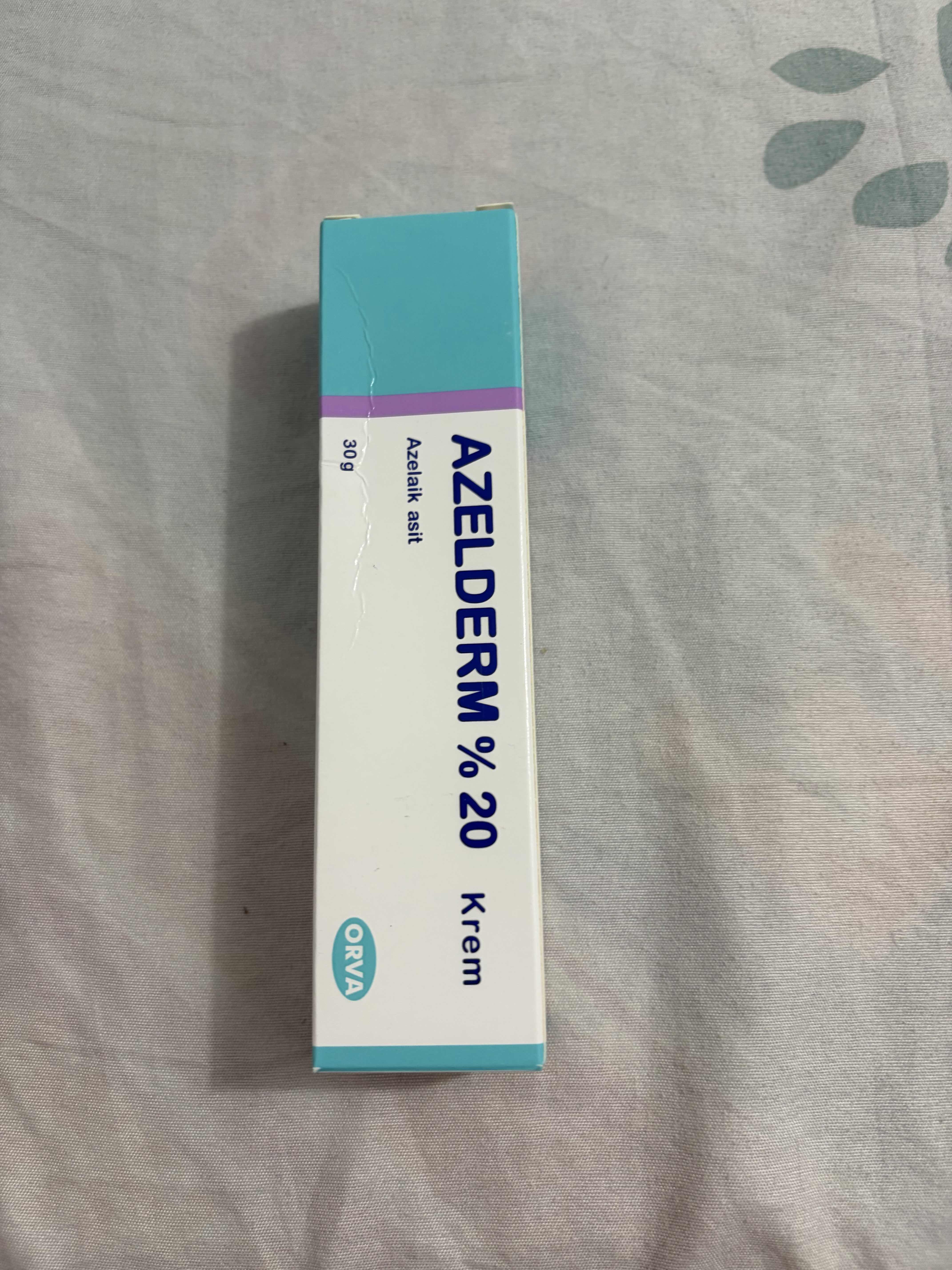 Kem giảm mụn trứng cá giảm thâm đen thâm đỏ sau mụn Azelderm Azelaic acid 20% krem 20g Thổ Nhĩ Kỳ