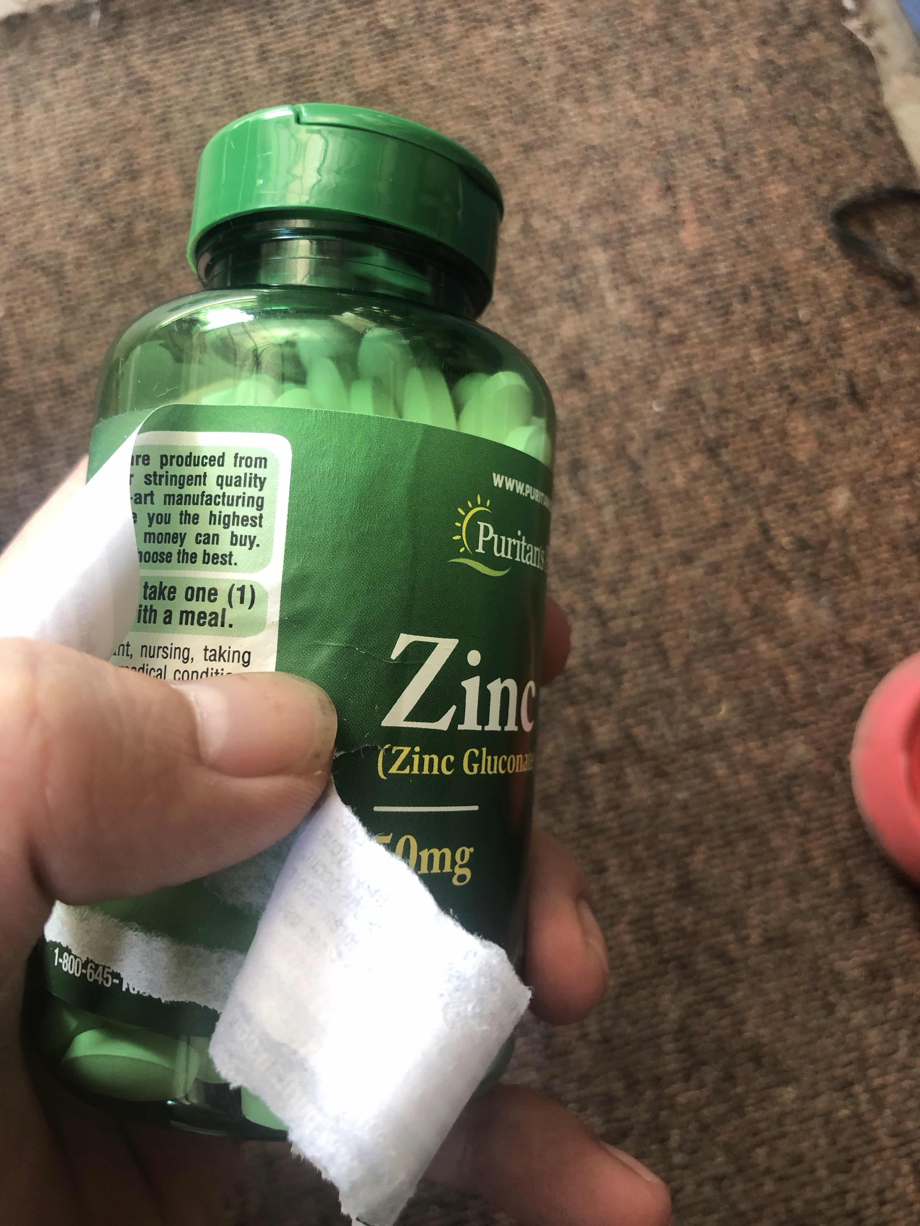Viên uống bổ sung kẽm Zinc 25mg-50mg Puritan's Pride - Giảm mụn, tăng cường sức đề kháng, làm đẹp da, 100 viên