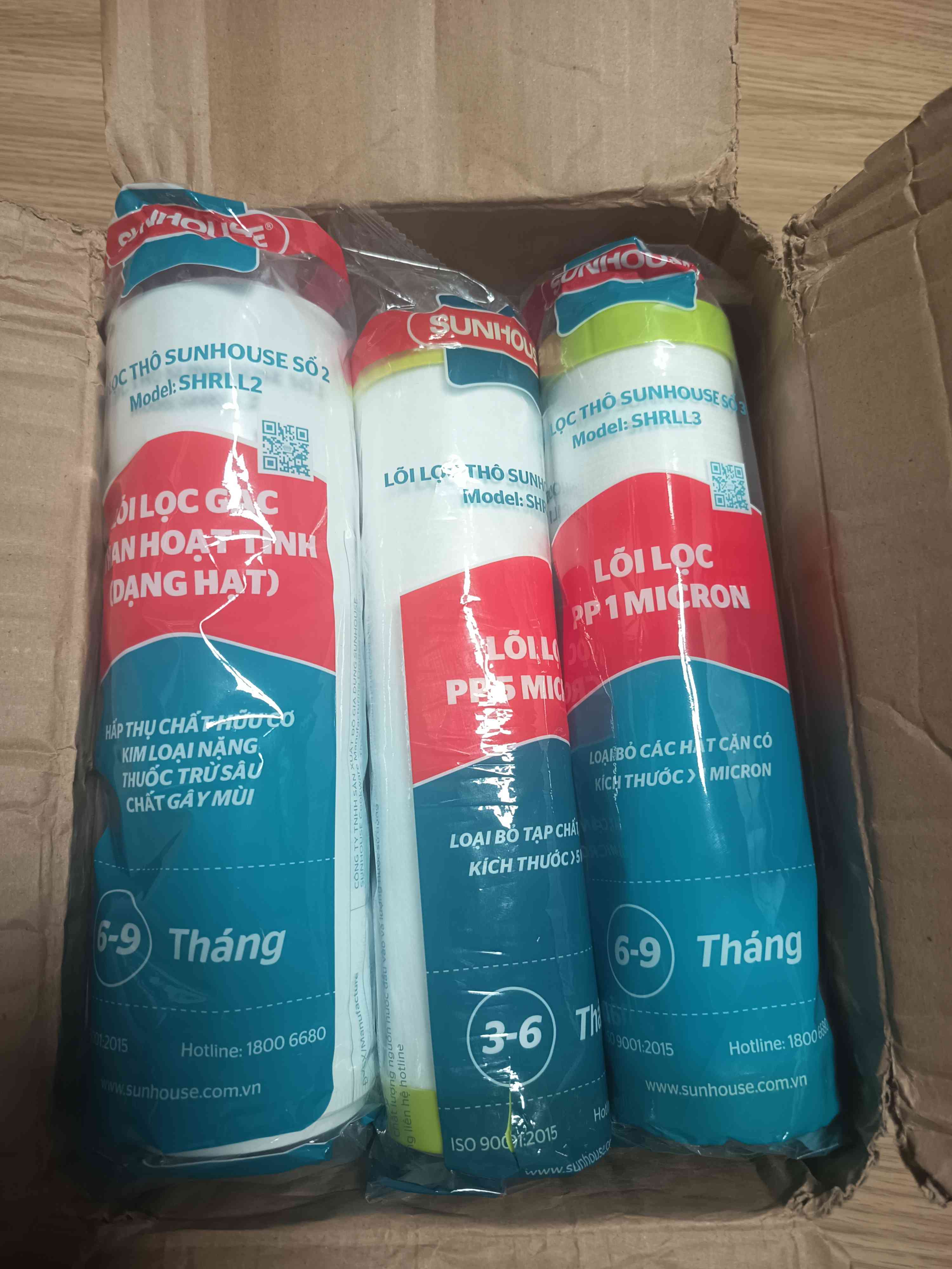 Bộ 3 lõi lọc Karofi chính hãng - Bộ Lõi Lọc Thô Karofi 123.