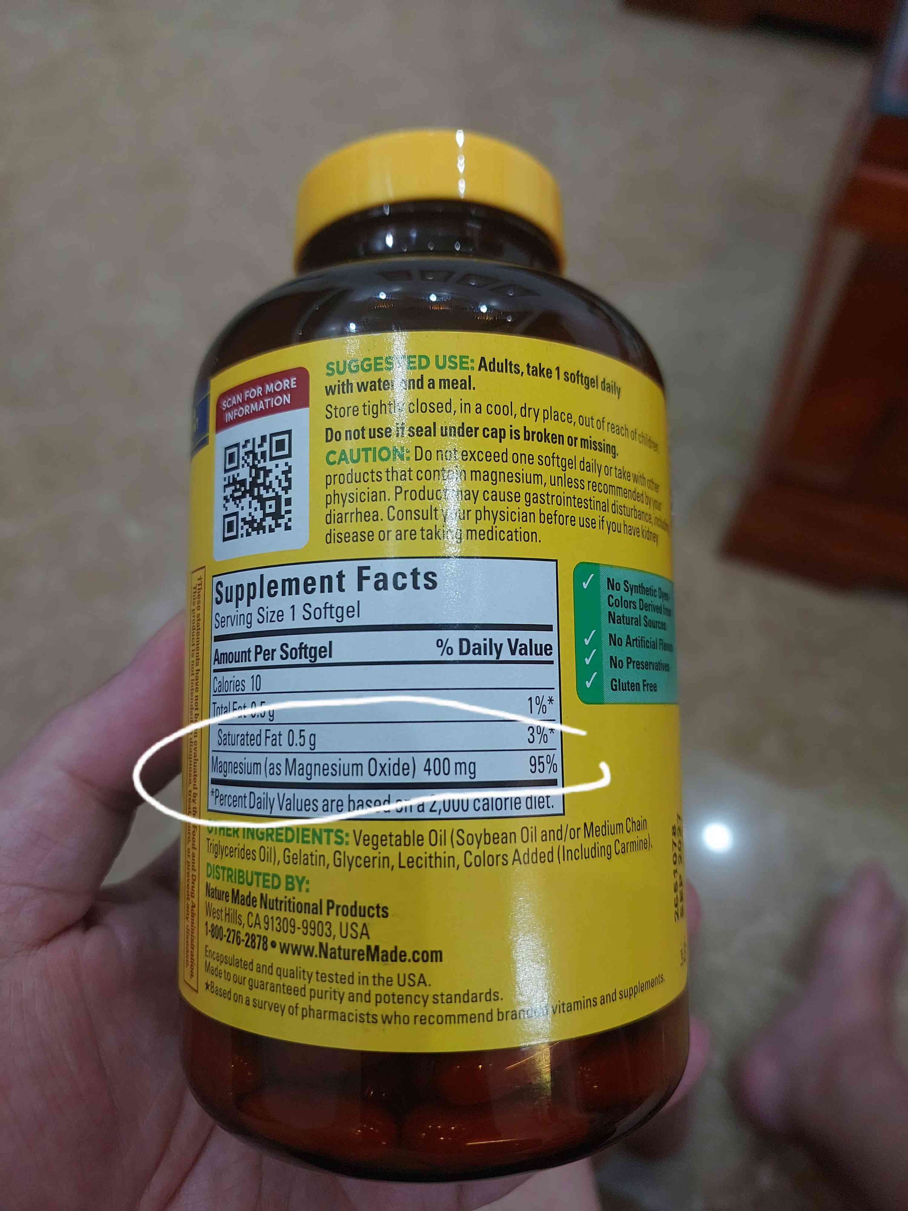 Viên Nature Made bổ sung Magnesium Citrate 180 Viên