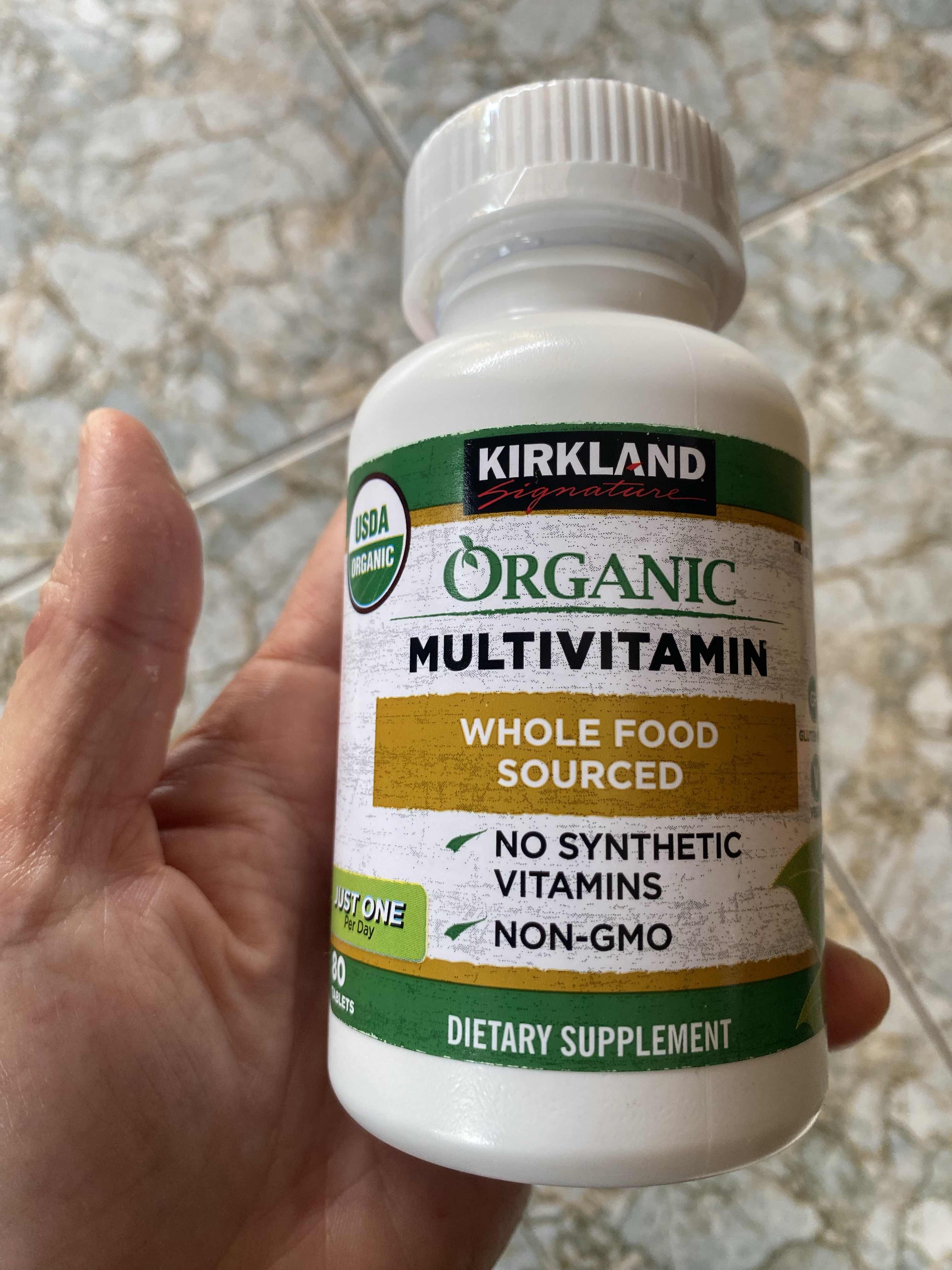 Viên uống vitamin tổng hợp hữu cơ Kirkland Organic Multivitamin 80 viên chính hãng Mỹ
