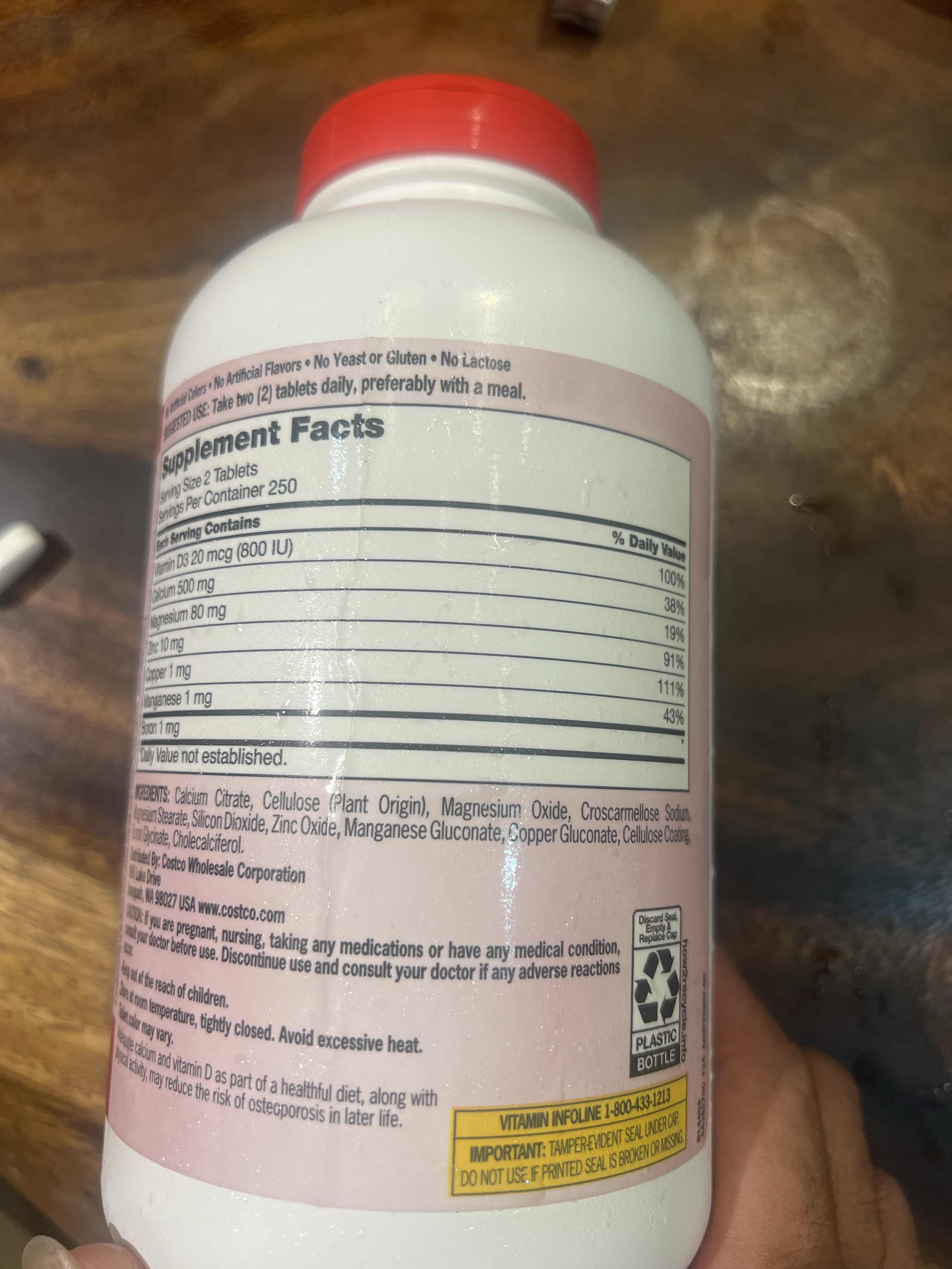 Viên uống Calcium Citrate hỗ trợ xương chắc khỏe - Vitamin D, Magnesium & Zinc - 500 viên bổ sung canxi, ngăn loãng xương