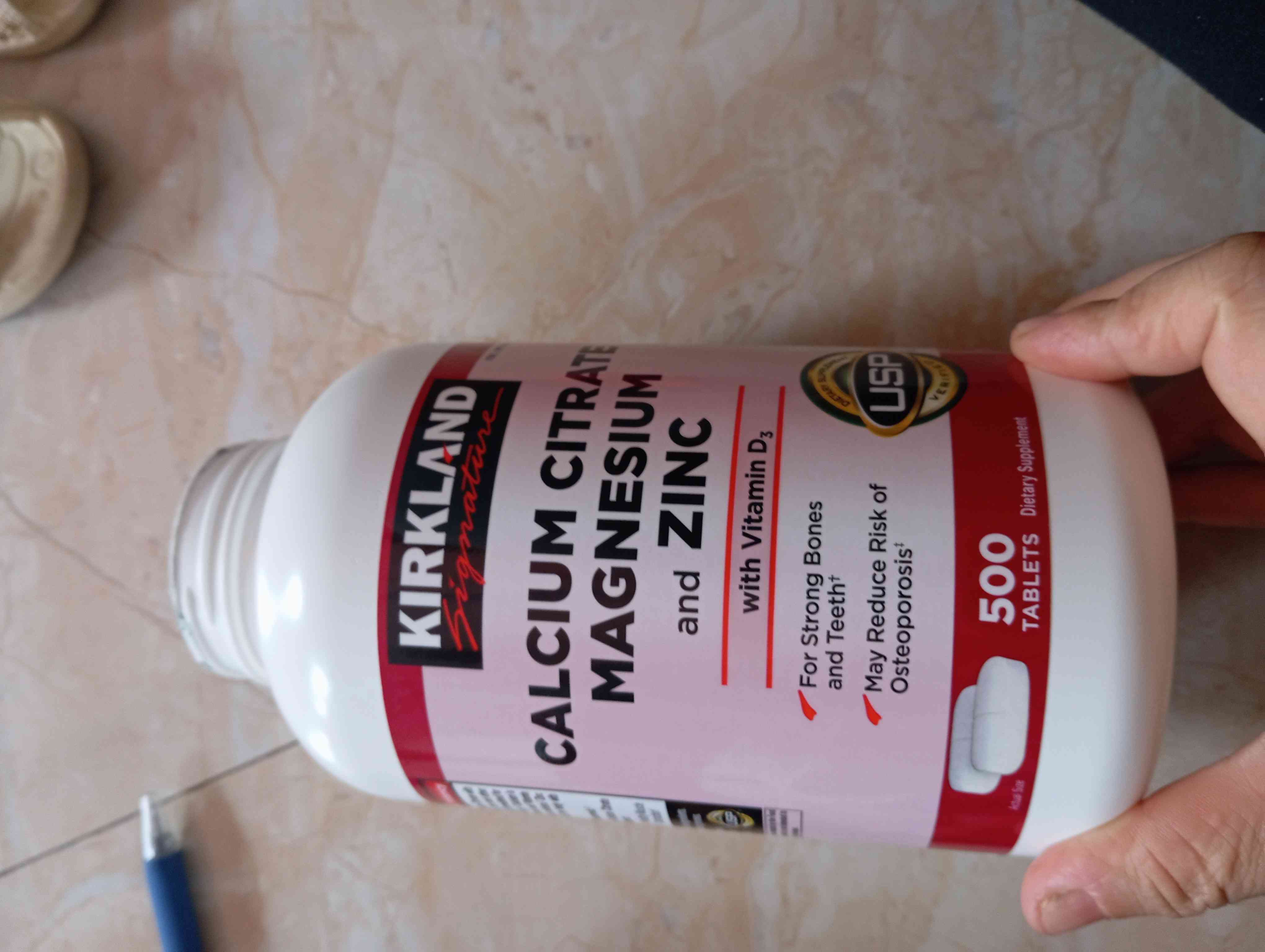 Viên Uống Kirkland Calcium Citrate và Magnesium Zinc 500 Viên - Bổ Sung Canxi, Vitamin D và Kẽm Hỗ Trợ Sức Khỏe Xương và Miễn Dịch