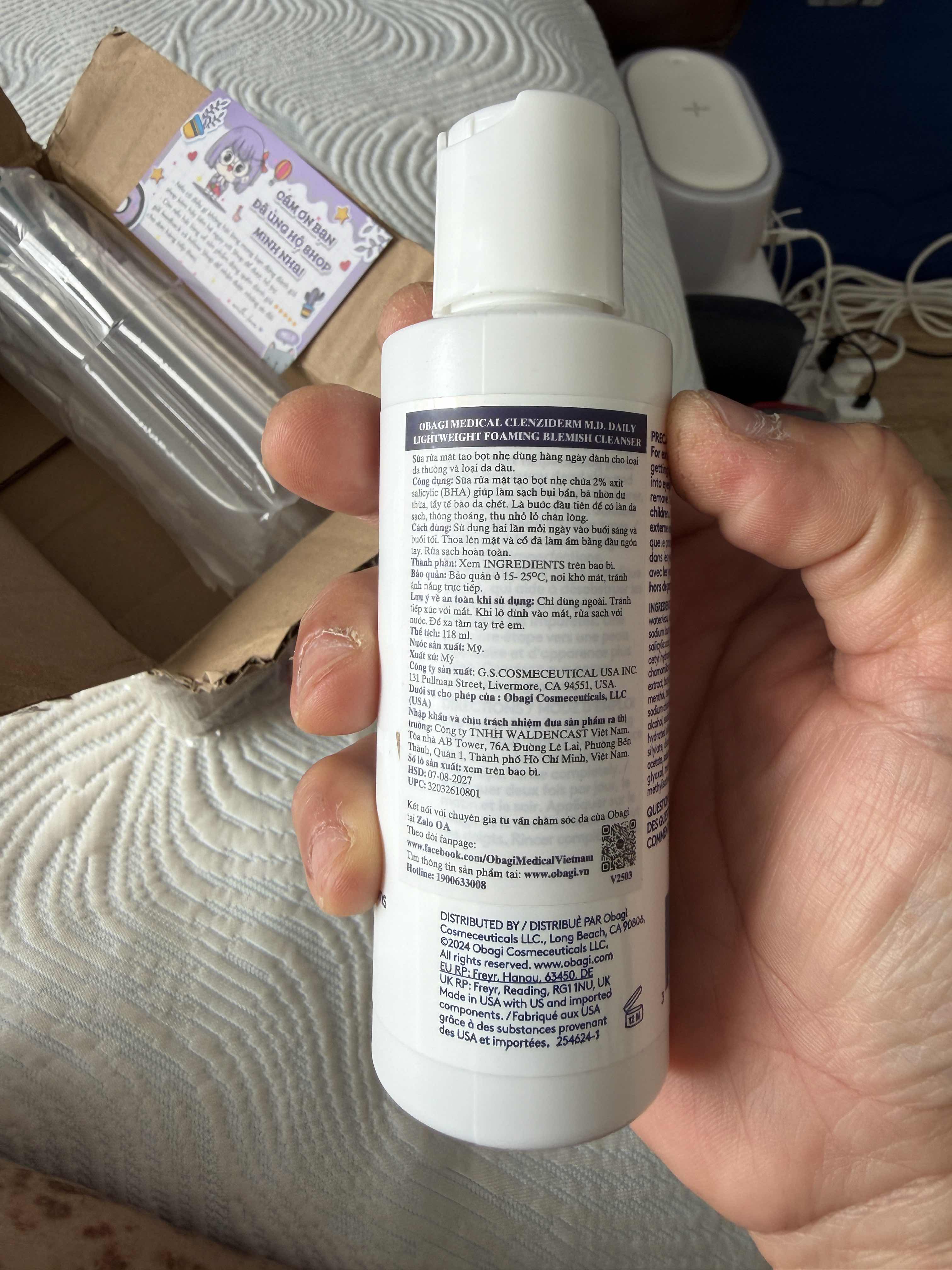 Sữa Rửa Mặt Obagi Clenziderm M.D. Foaming - Dành Cho Da Dầu Mụn, Tẩy Tế Bào Chết Với 2% Salicylic Acid (BHA)