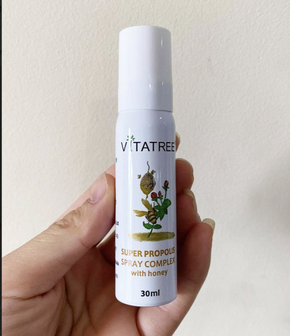 Chai Xịt Keo Ong Vitatree 25ml Hỗ Trợ Giảm Ho Cho Trẻ Từ 2 Tuổi - Chiết Xuất Từ Propolis & Mật Ong Úc Chính Hãng