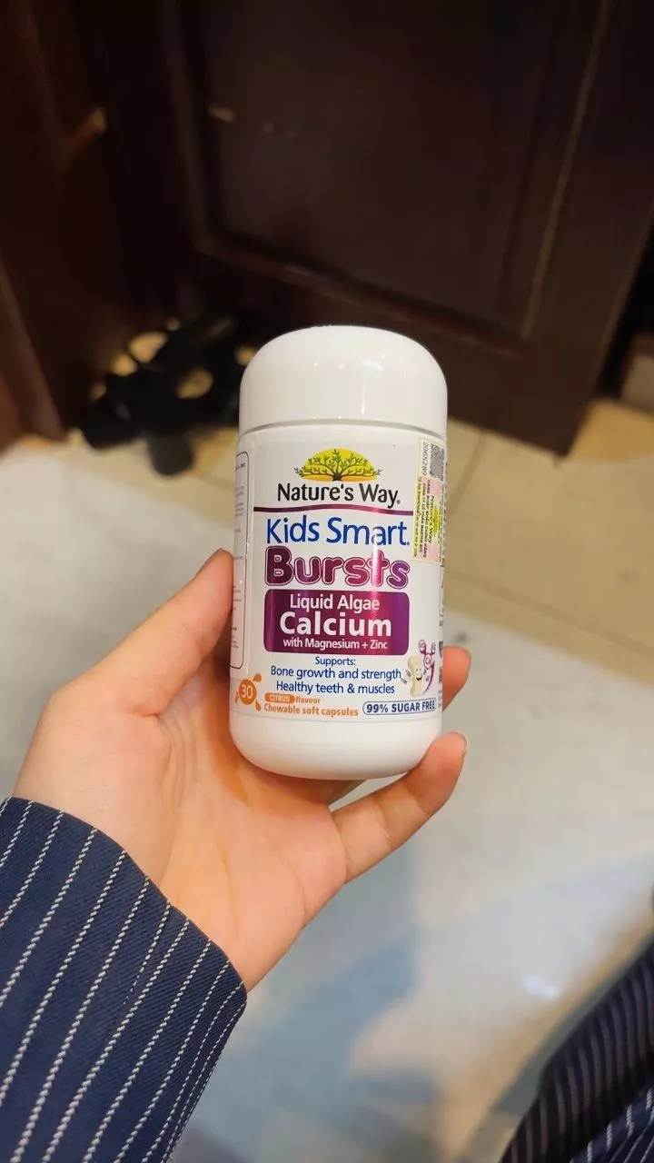 Viên nhai Nature's Way Kids Smart Burst Canxi với Magie & Kẽm - Hỗ trợ xương răng chắc khỏe cho trẻ em, 30 viên