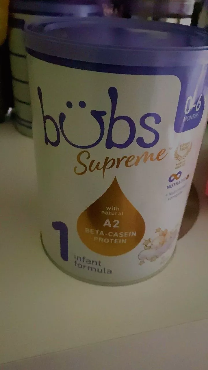 Sữa Bubs Supreme 1 cho Bé 0-6 Tháng - Công Thức A2 Beta-Casein Dễ Tiêu Hóa, Dinh Dưỡng Gần Gũi Như Sữa Mẹ, 800g