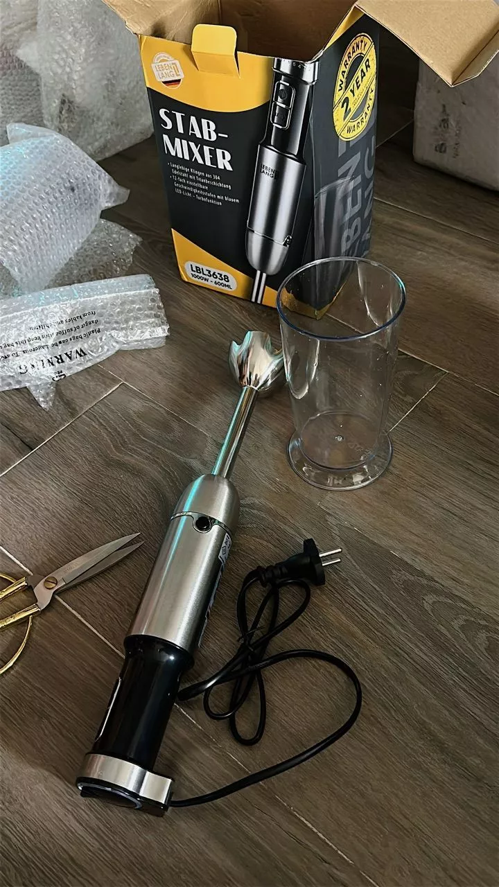 Máy Xay Sinh Tố Cầm Tay Đa Năng Lebenlang LBL3638 - 1000W, 10 Tốc Độ, Inox 304, Dung Tích 600ml, Xay Sinh Tố, Thức Ăn Cho Bé, Làm Sốt