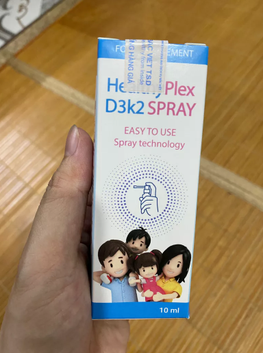 Xịt Bổ Sung Vitamin D3+K2 Healthyplex D3K2 Spray 10ml - Hỗ Trợ Tăng Cường Hấp Thu Canxi Cho Trẻ Em và Người Lớn