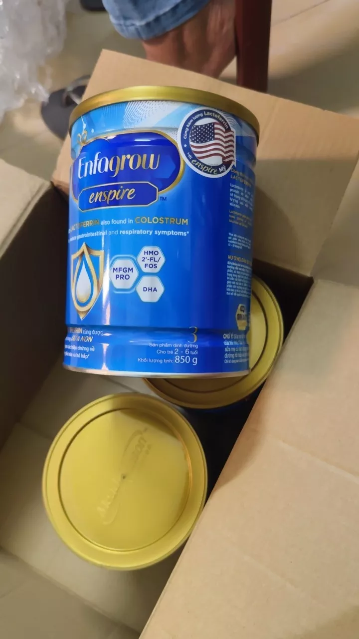 Sữa Enfagrow Enspire số 3 cho bé từ 2-6 tuổi - Hỗ trợ tiêu hóa, tăng cường trí não, bổ sung DHA & Lactoferrin - 850g