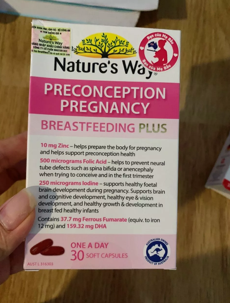 Vitamin cho Bà Bầu Nature's Way PreConception – Bổ Sung DHA, EPA, Vitamin và Khoáng Chất cho Thai Kỳ và Cho Con Bú – Hỗ Trợ Sức Khỏe Tổng Thể