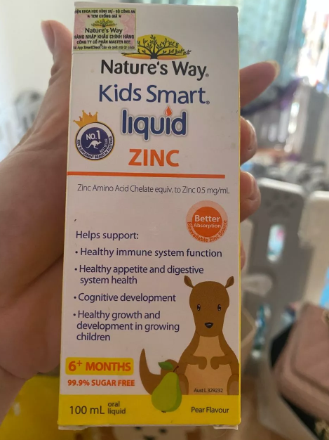 Nature's Way Kids Smart Liquid Zinc - Bổ sung kẽm cho bé từ 6 tháng tuổi, hỗ trợ đề kháng và kích thích cảm giác thèm ăn, 100ml