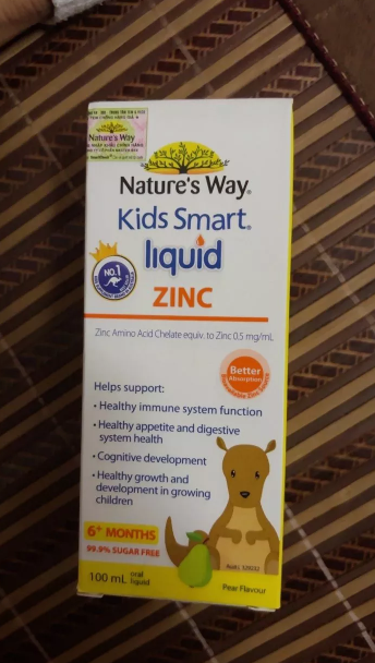 Nature's Way Kids Smart Liquid Zinc - Bổ sung kẽm cho bé từ 6 tháng tuổi, hỗ trợ đề kháng và kích thích cảm giác thèm ăn, 100ml