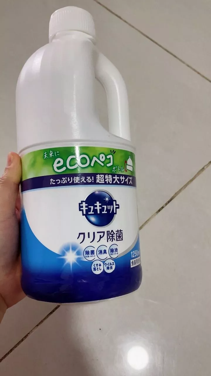 Nước Rửa Chén Bát Đậm Đặc KAO Kyukyuto 1250ml - Tiêu Diệt Khuẩn, Sạch Bóng, Hương Bạc Hà, Dùng Cho Chén Đĩa, Dụng Cụ Nấu Ăn